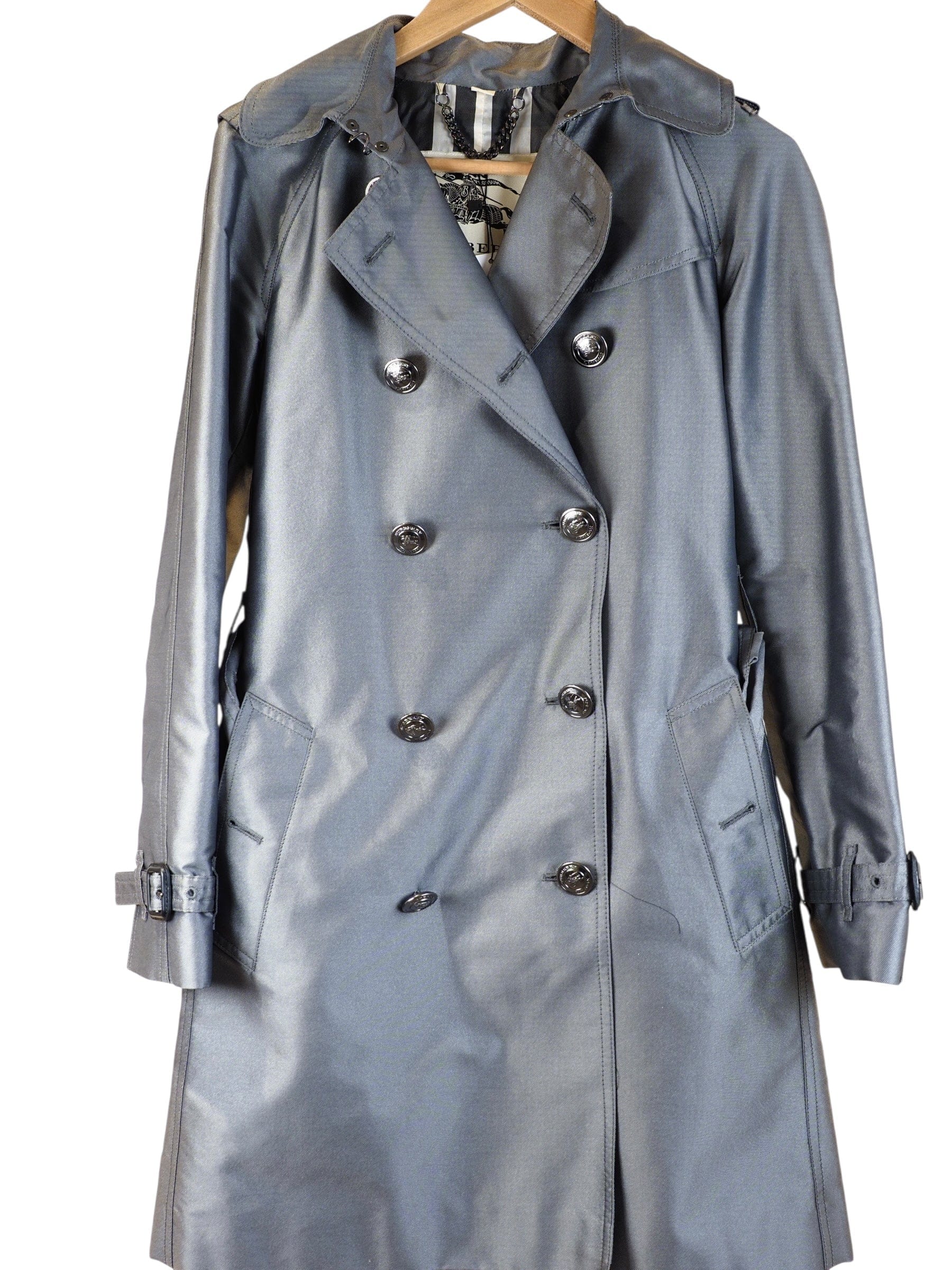 Burberry Silver Grey Trench Coat #38