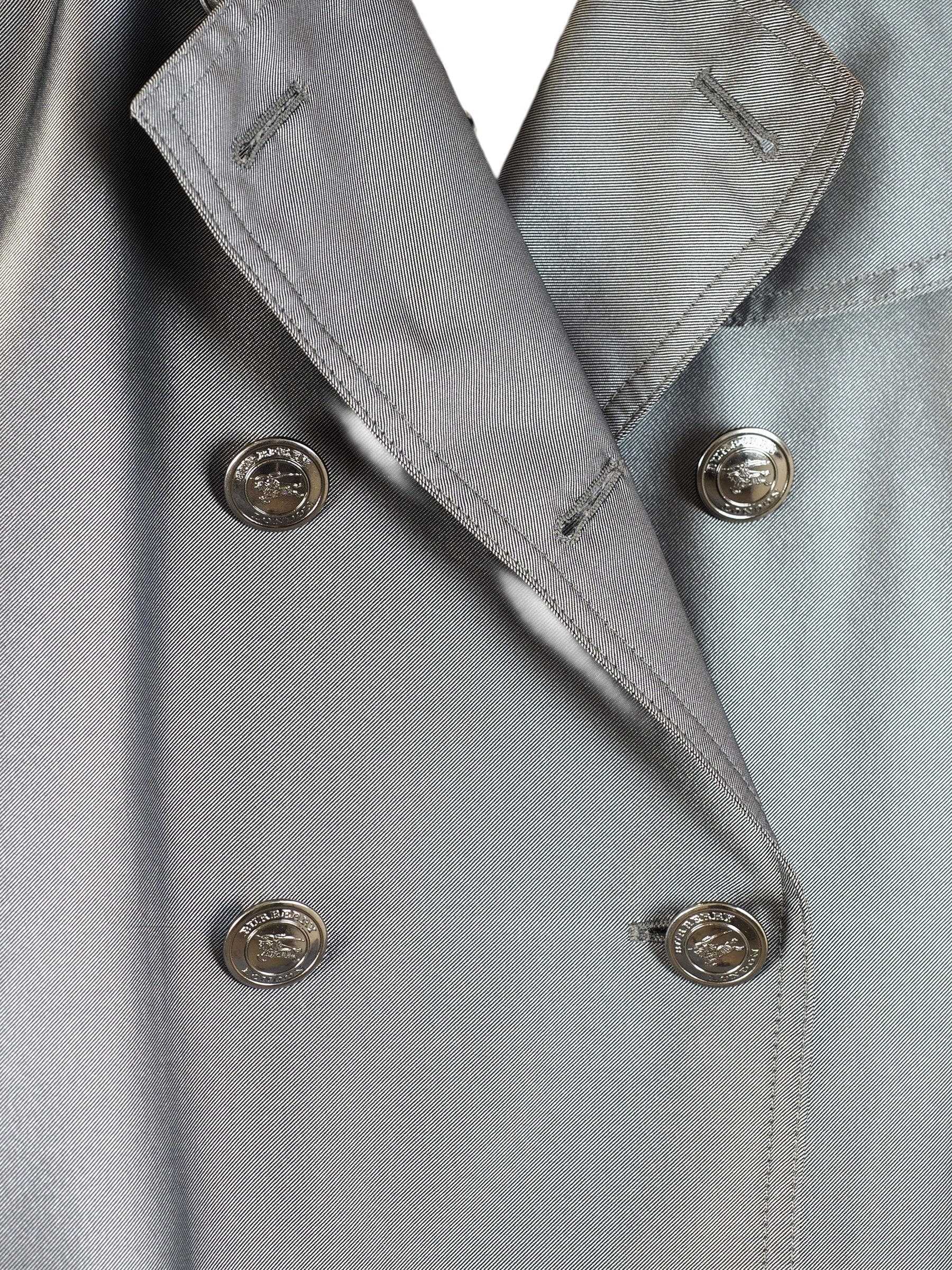 Burberry Silver Grey Trench Coat #38
