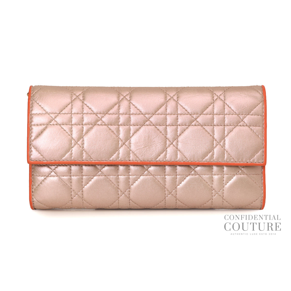 Christian Dior Cannage Calfskin Continental Wallet One Size