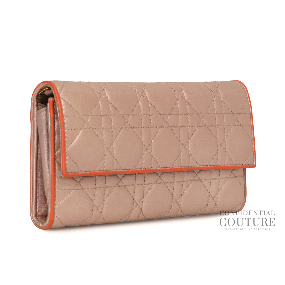Christian Dior Cannage Calfskin Continental Wallet One Size