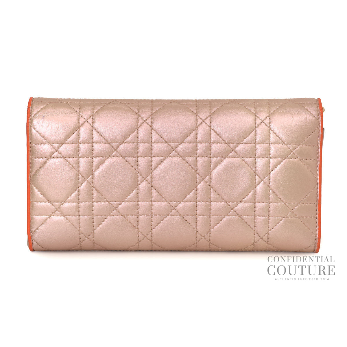 Christian Dior Cannage Calfskin Continental Wallet One Size