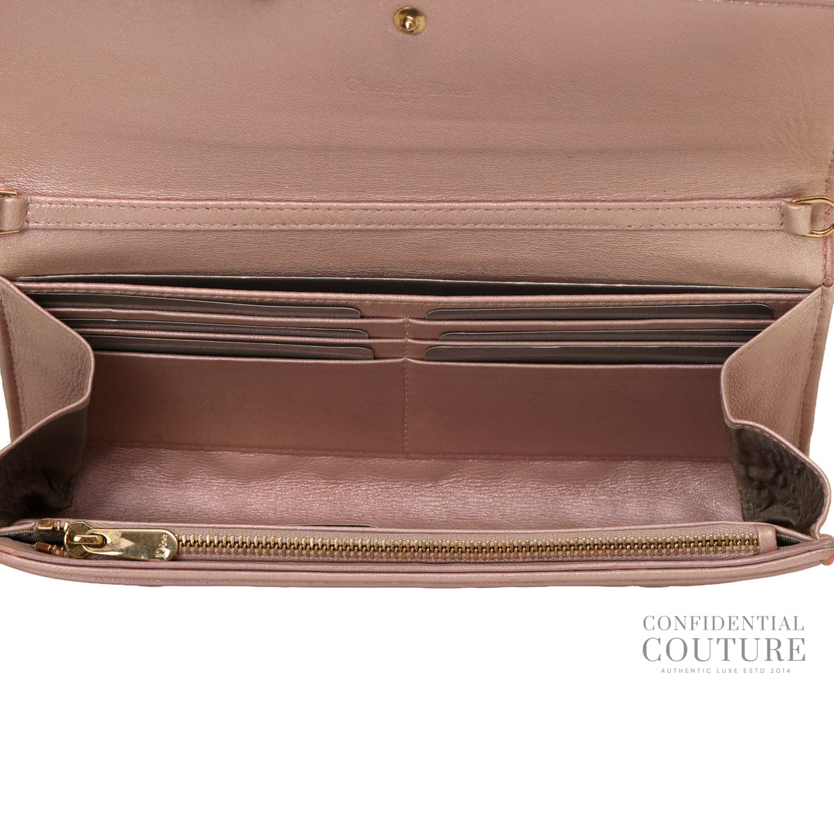 Christian Dior Cannage Calfskin Continental Wallet One Size