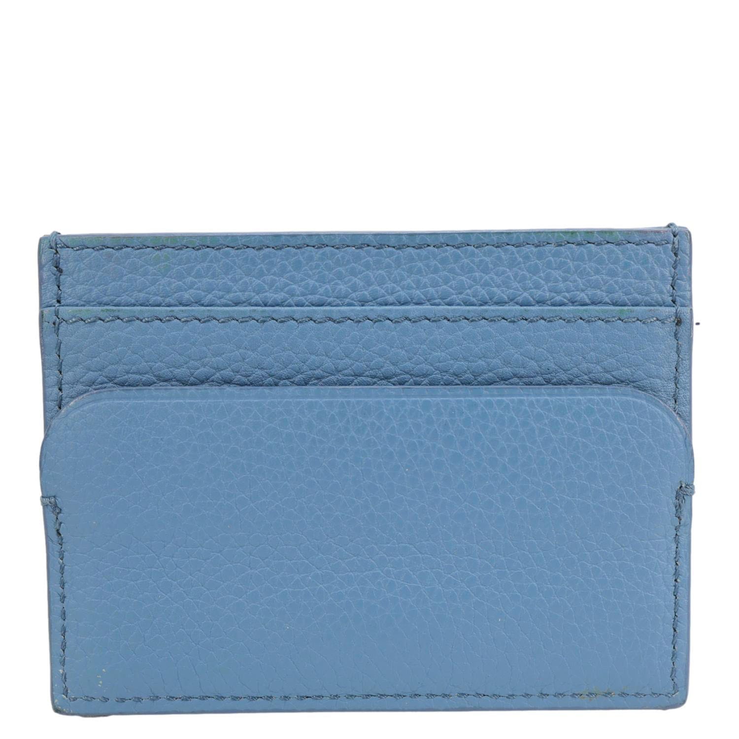 CHRISTIAN DIOR Leather Card Holder Blue