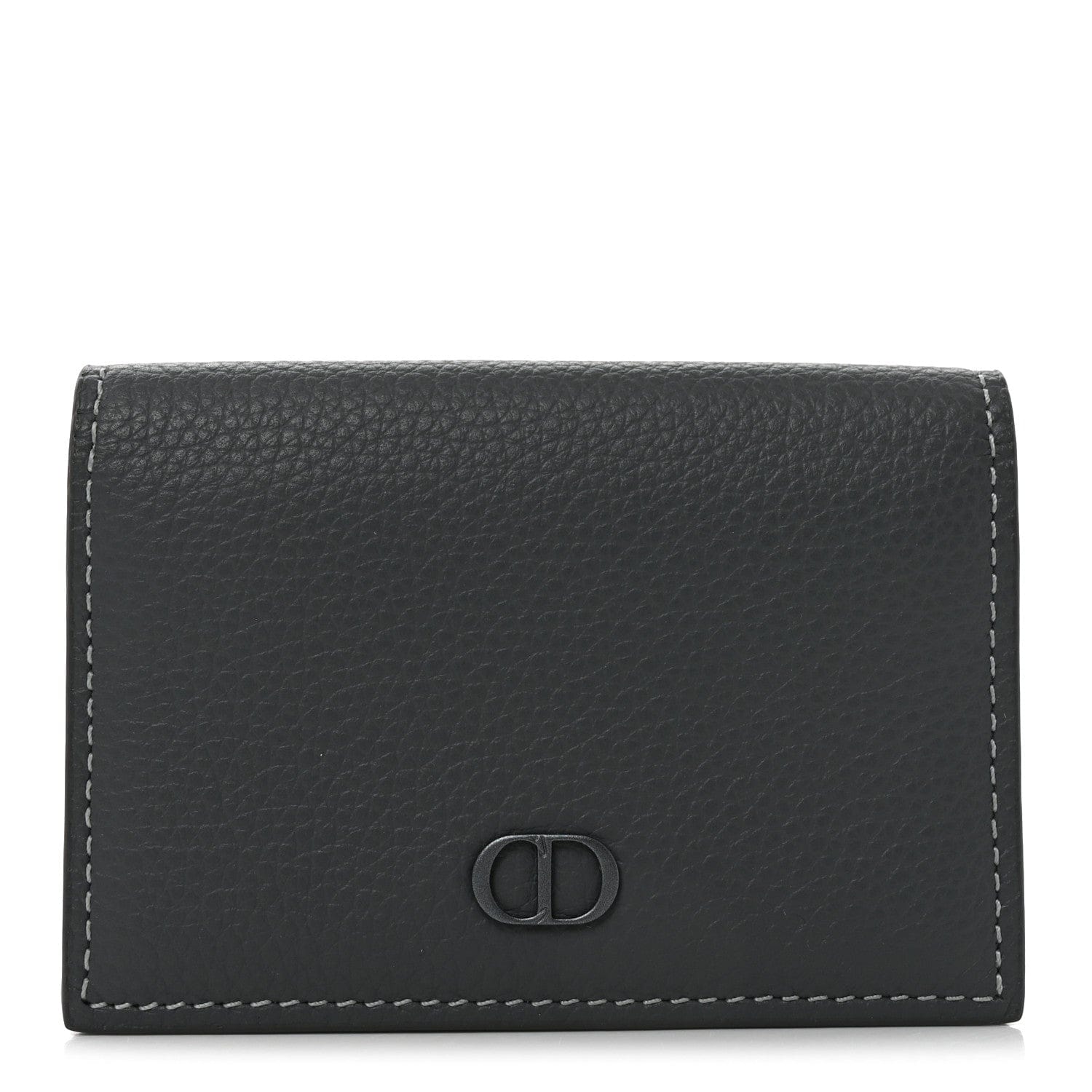 Christian Dior Grained Calfskin CD Icon Wallet Grey