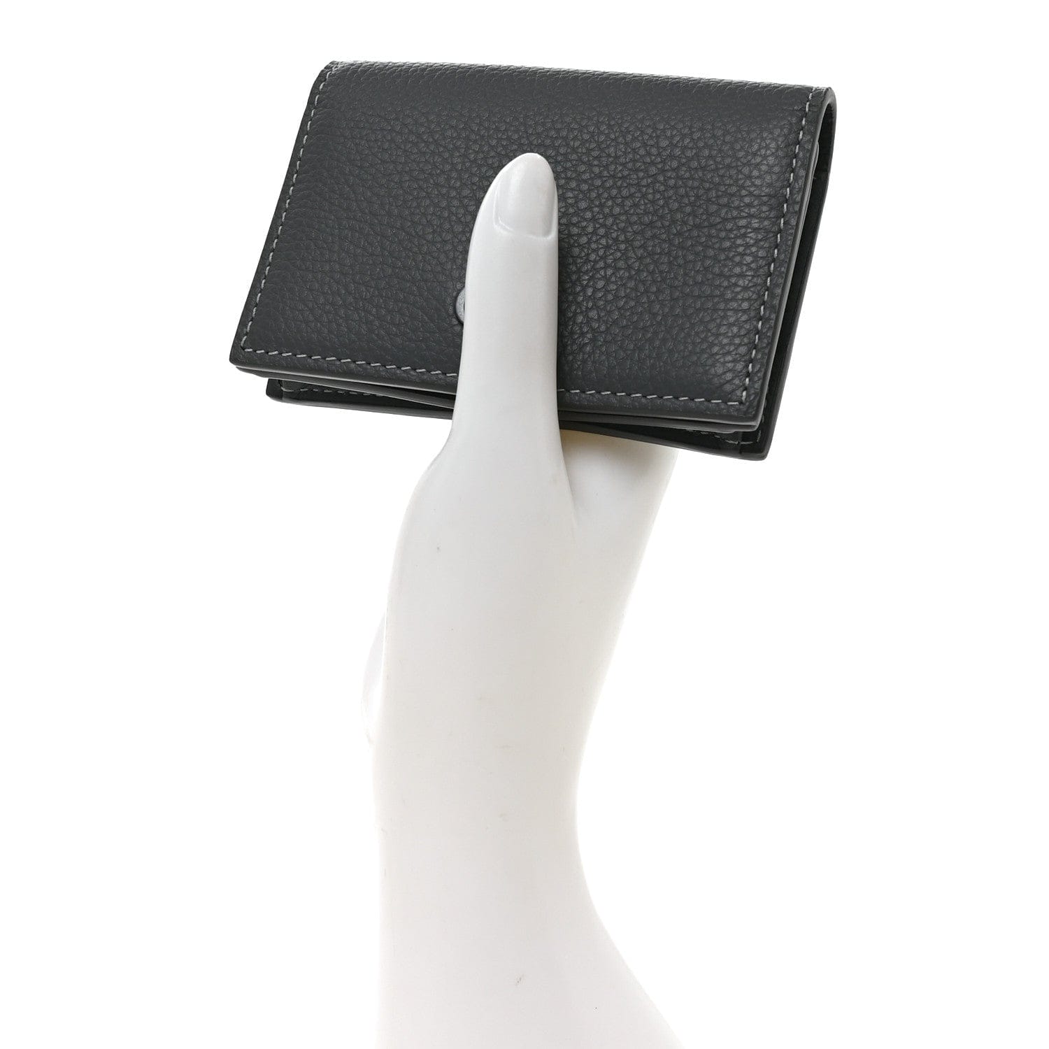 Christian Dior Grained Calfskin CD Icon Wallet Grey
