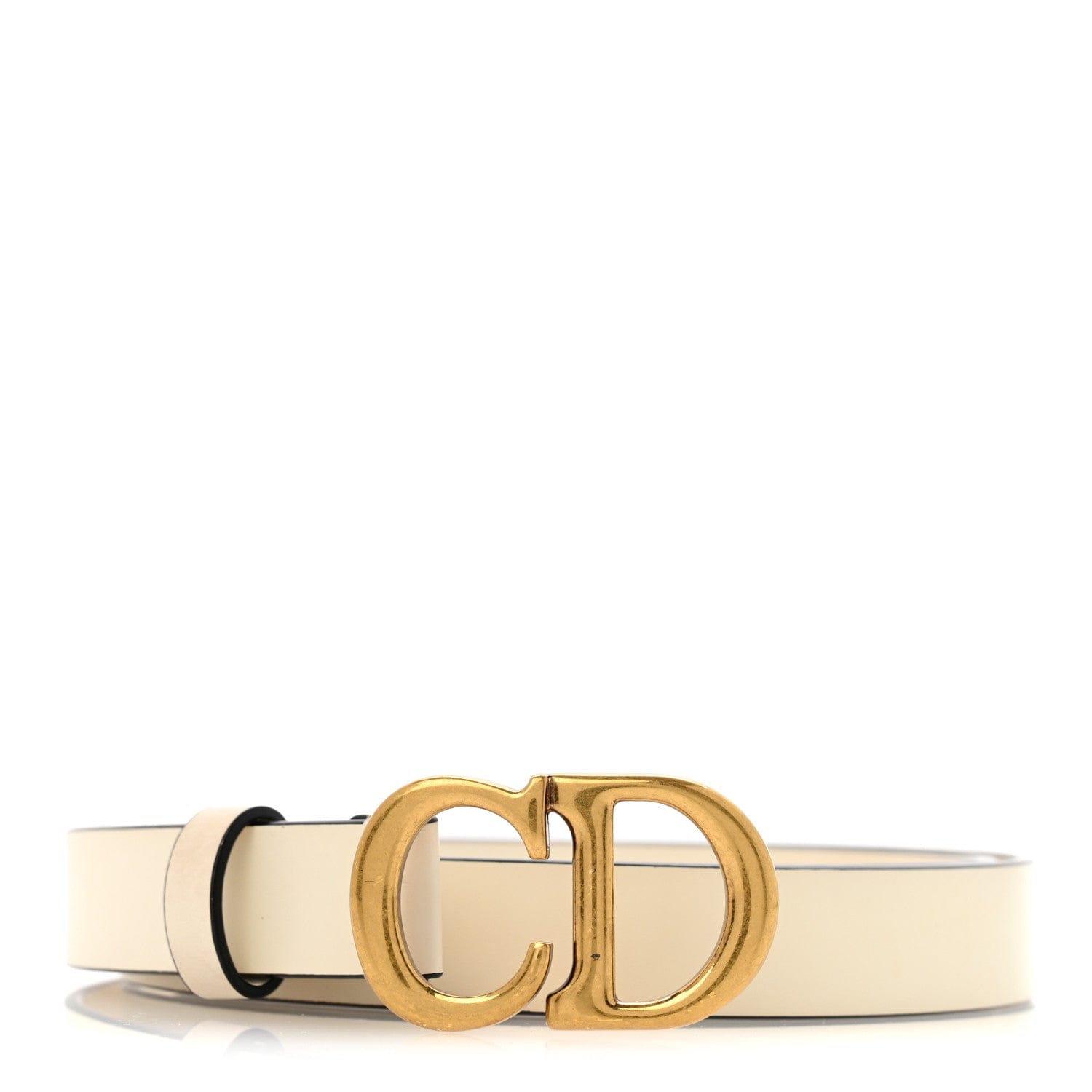 Christian Dior Calfskin Saddle Belt 80 32 White