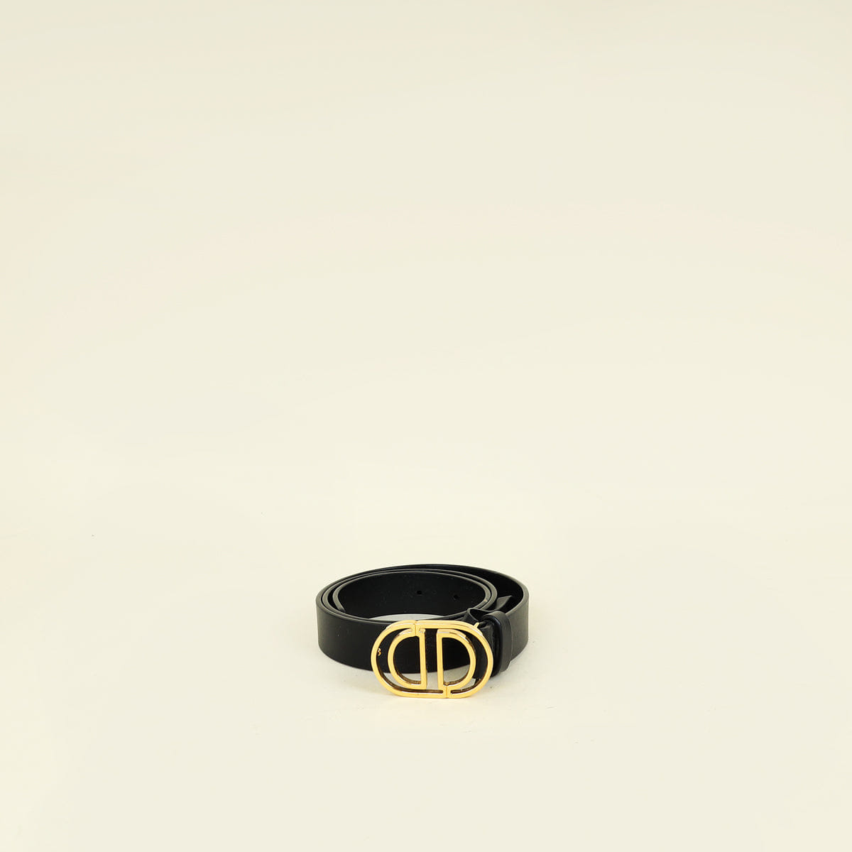 Christian Dior Black 30 Montaigne Cut Out CD 25 mm Belt