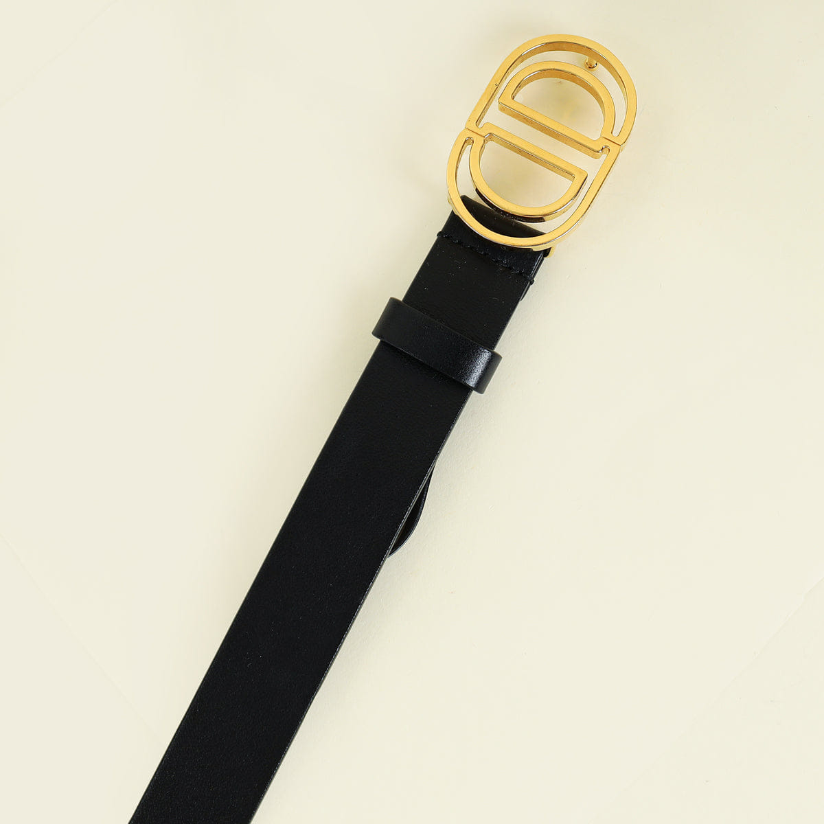 Christian Dior Black 30 Montaigne Cut Out CD 25 mm Belt