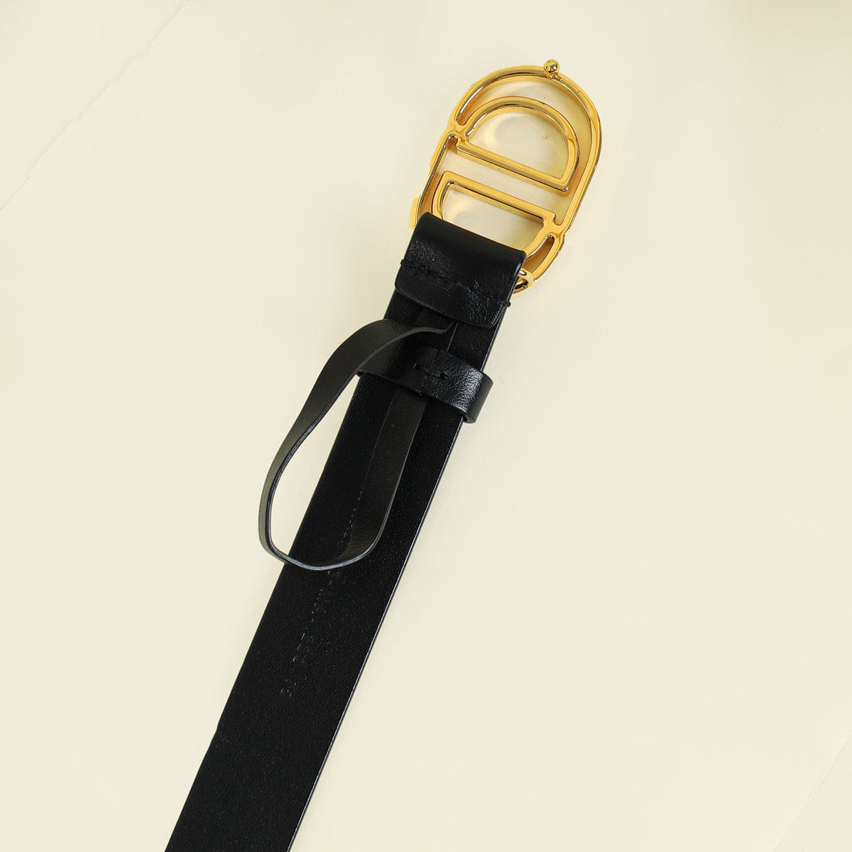Christian Dior Black 30 Montaigne Cut Out CD 25 mm Belt