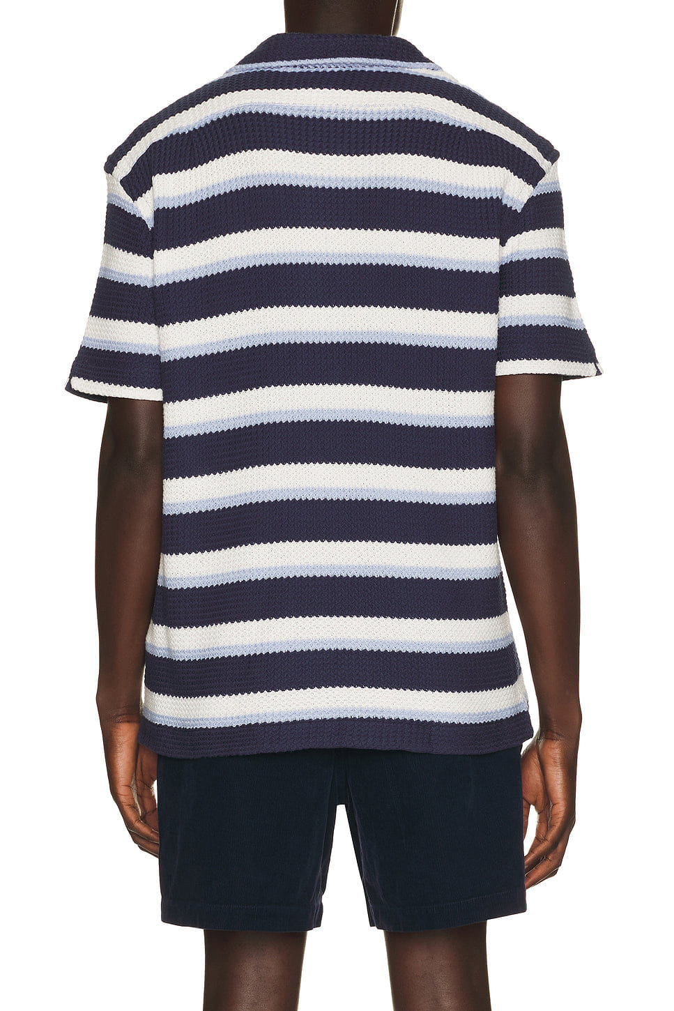 Polo Ralph Lauren Short Sleeve Yarn Dyed Textured Herringbone Andy Camp Striped Shirt