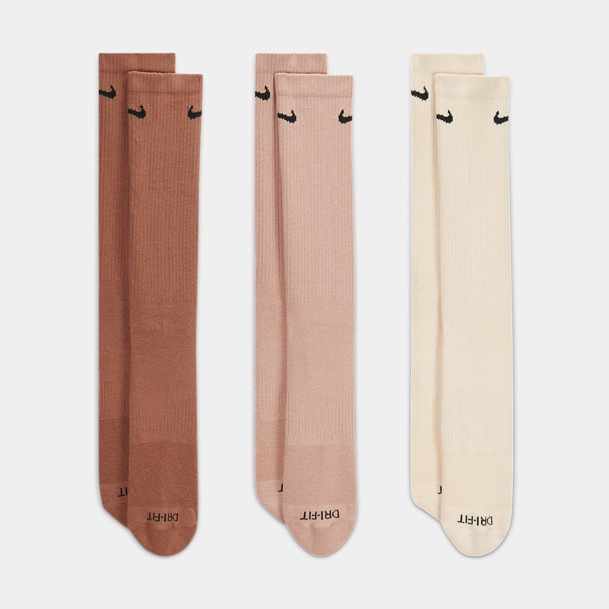 Nike Everyday Plus Cushioned 3 pack Mens Socks (Brown/Beige)