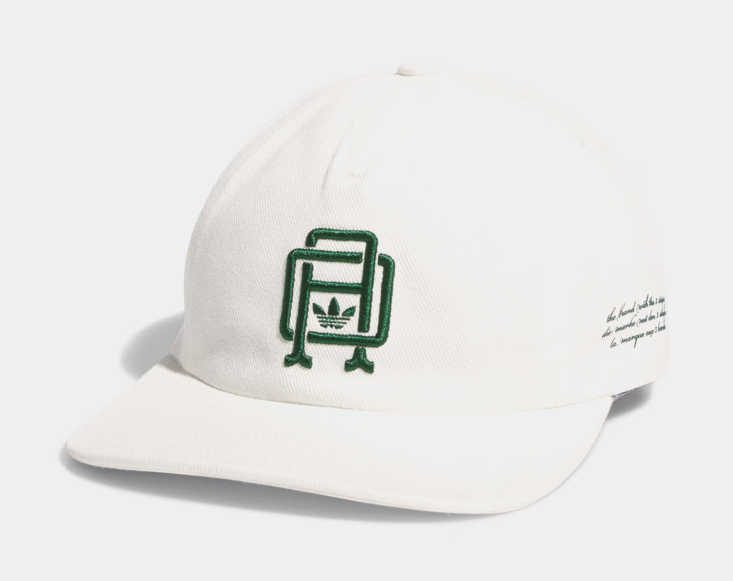 adidas Collegiate Crest 5 Panel Baseball Mens Hat (Off White/Green)