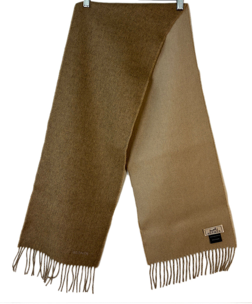 Hermes Tan Neutral Cashmere Scarf