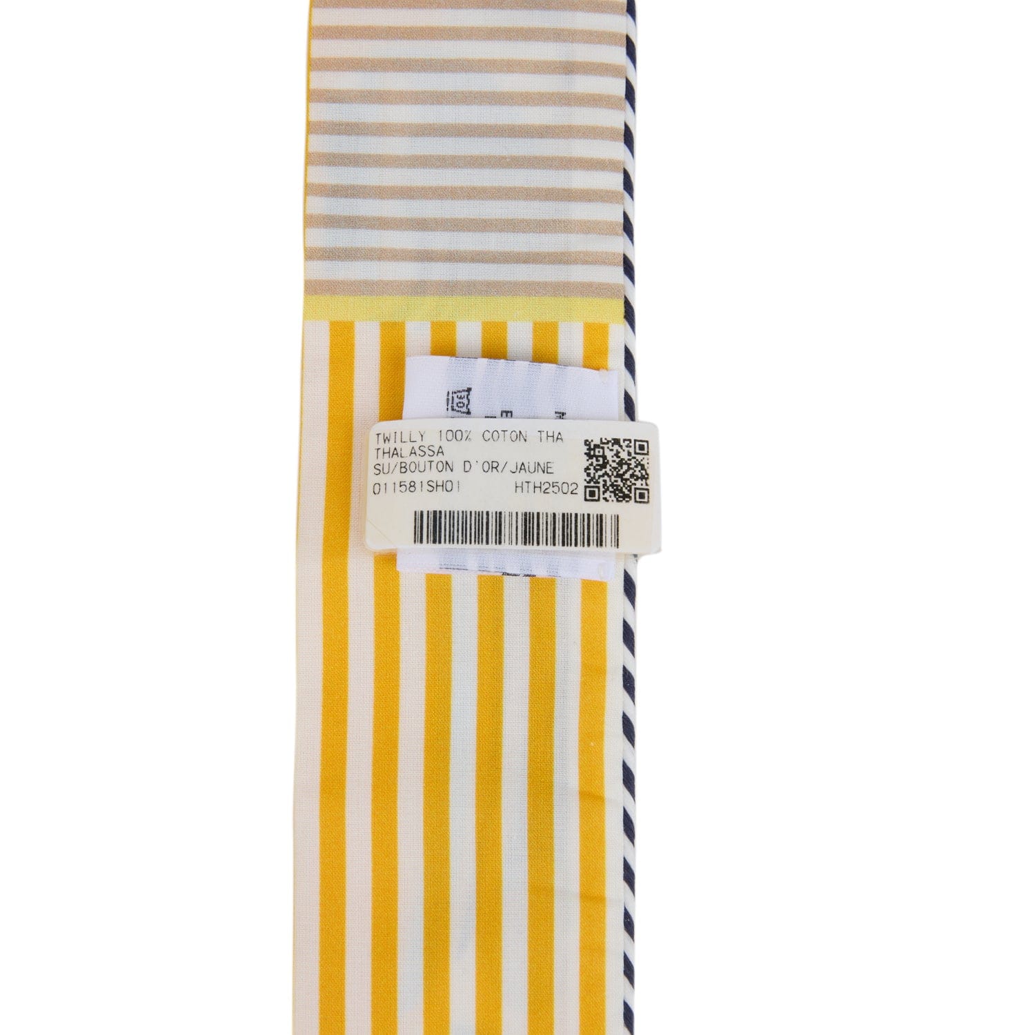 Hermes Thalassa Bouton D'Or, Jaune Soufre & Blanc Multi Cotton Twilly Pair