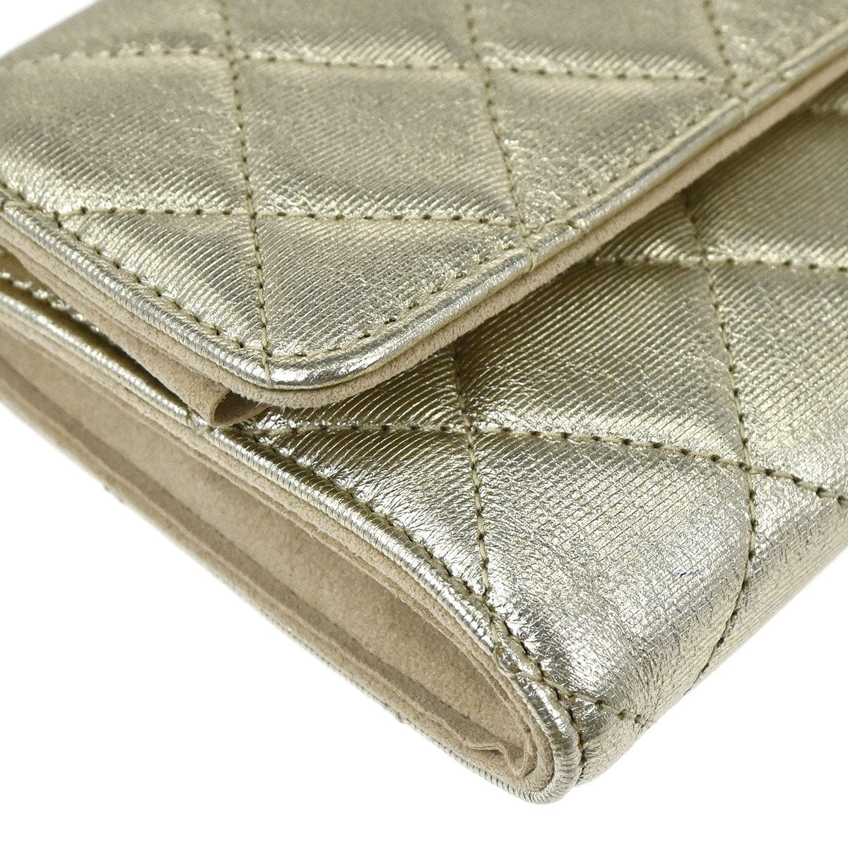 Chanel 2016 - 2017 Metallic Gold Lambskin Mademoiselle Lock Jewelry Case Clutch Bag