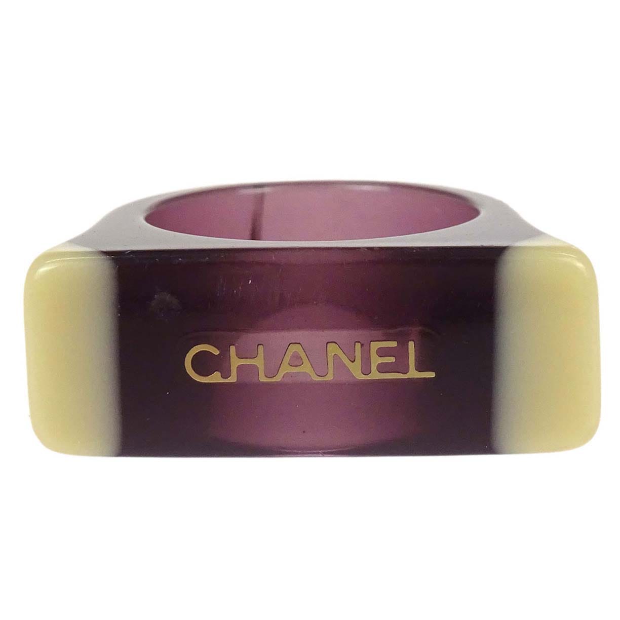 Chanel Ring Purple Acrylic #53 01A
