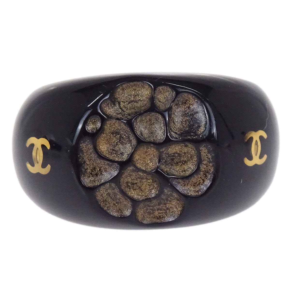 Chanel Ring Black Acrylic #53 02P