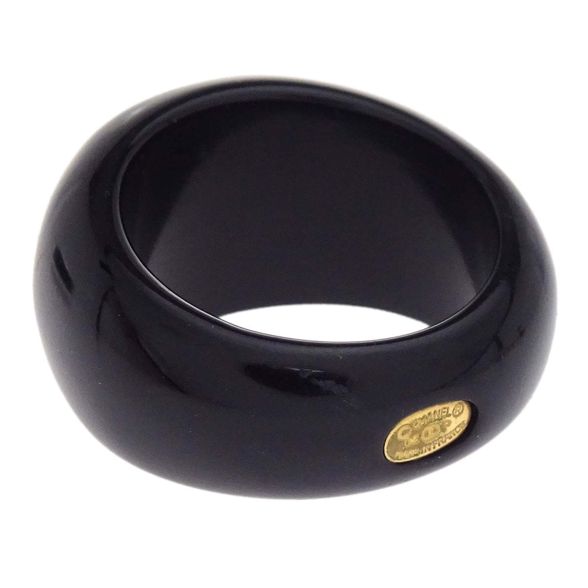 Chanel Ring Black Acrylic #53 02P