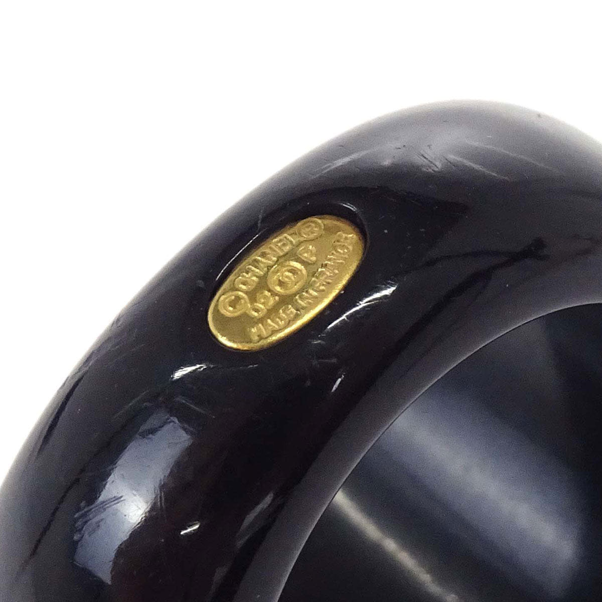 Chanel Ring Black Acrylic #53 02P