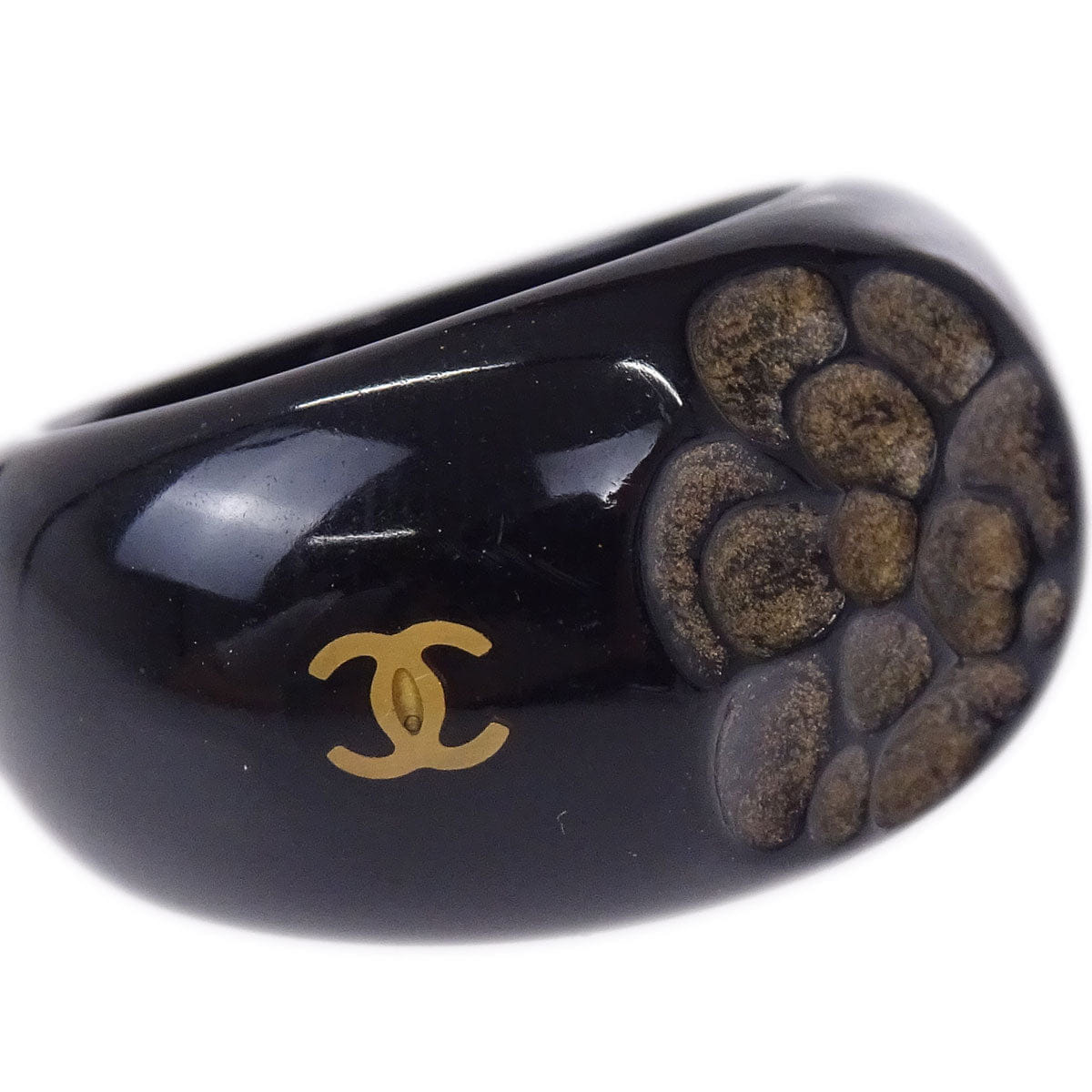 Chanel Ring Black Acrylic #53 02P