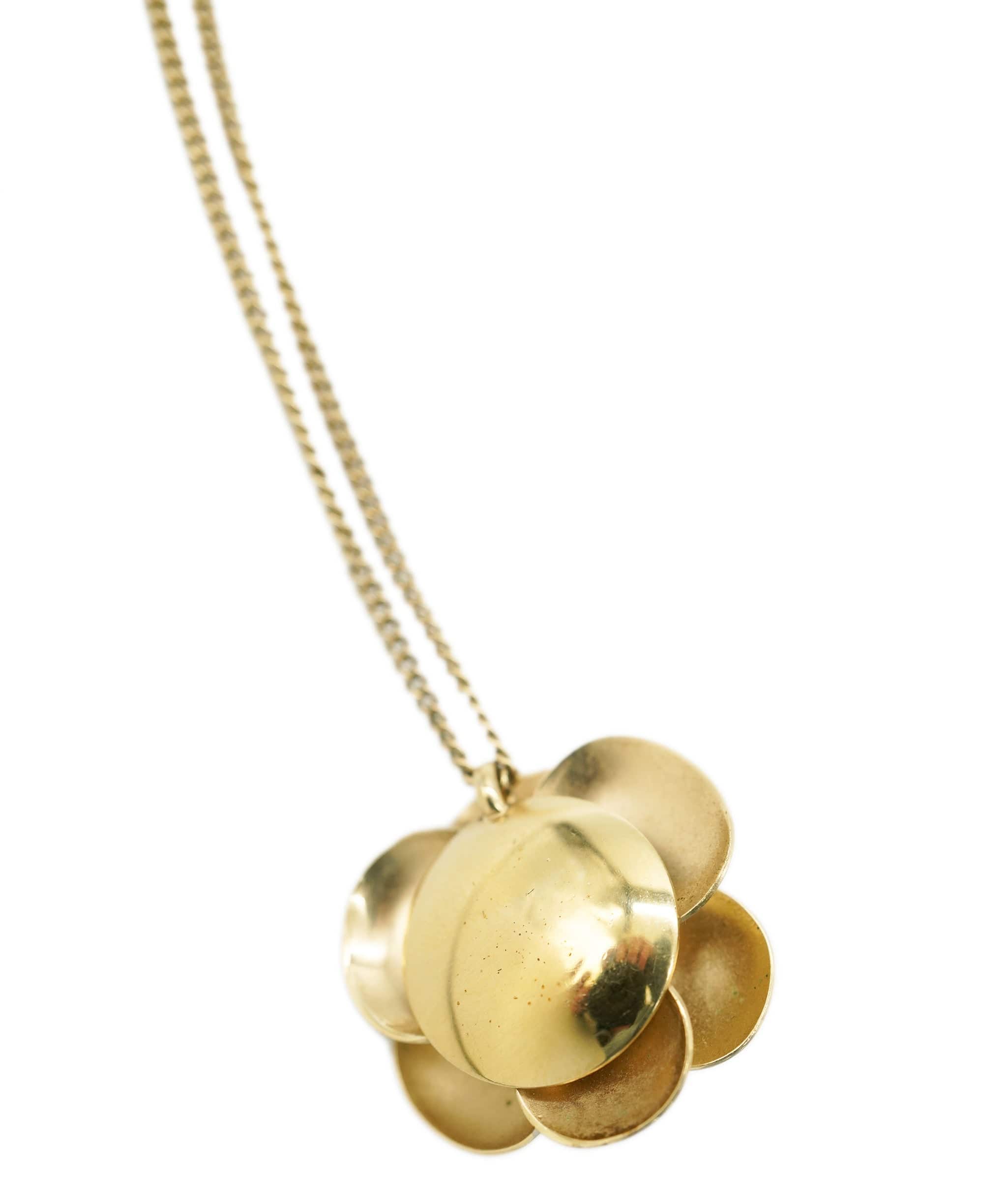 Chanel cream camellia flower pendant necklace - AJL0184