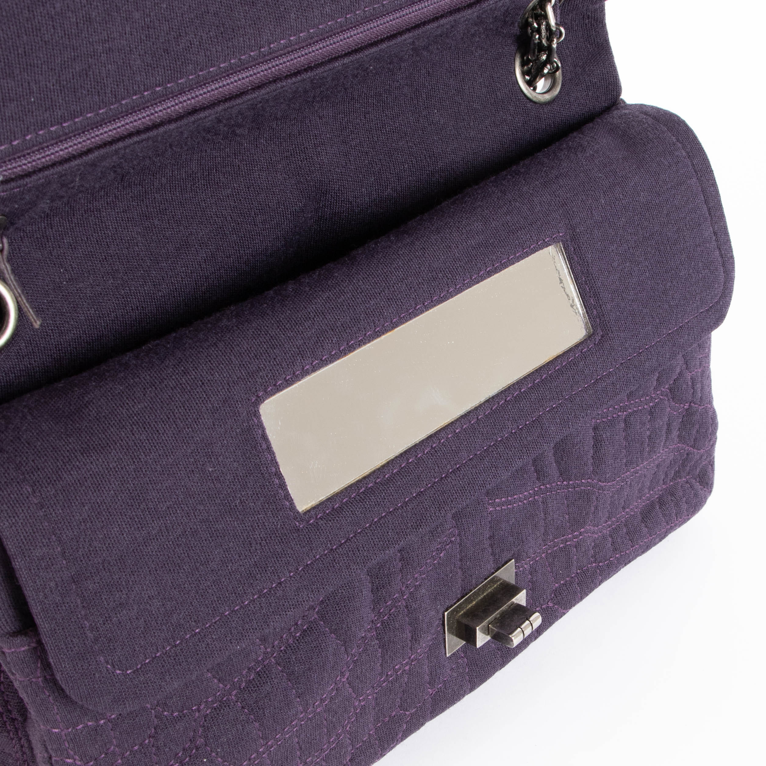 Chanel Purple Jersey Coco Croc Large Reissue 2.55 Bag