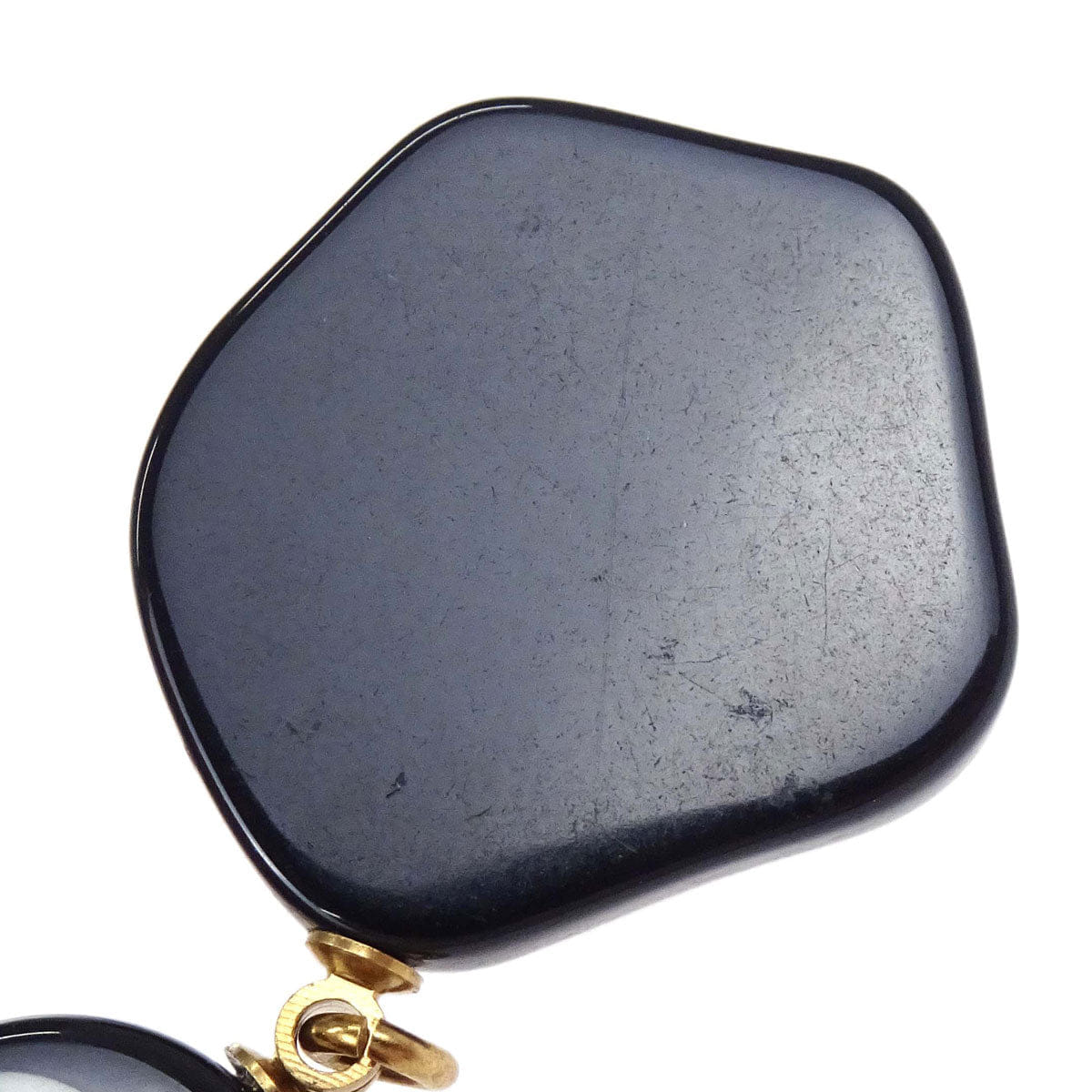 Chanel Dangle Camellia Clip - On Earrings Black Acrylic 03P