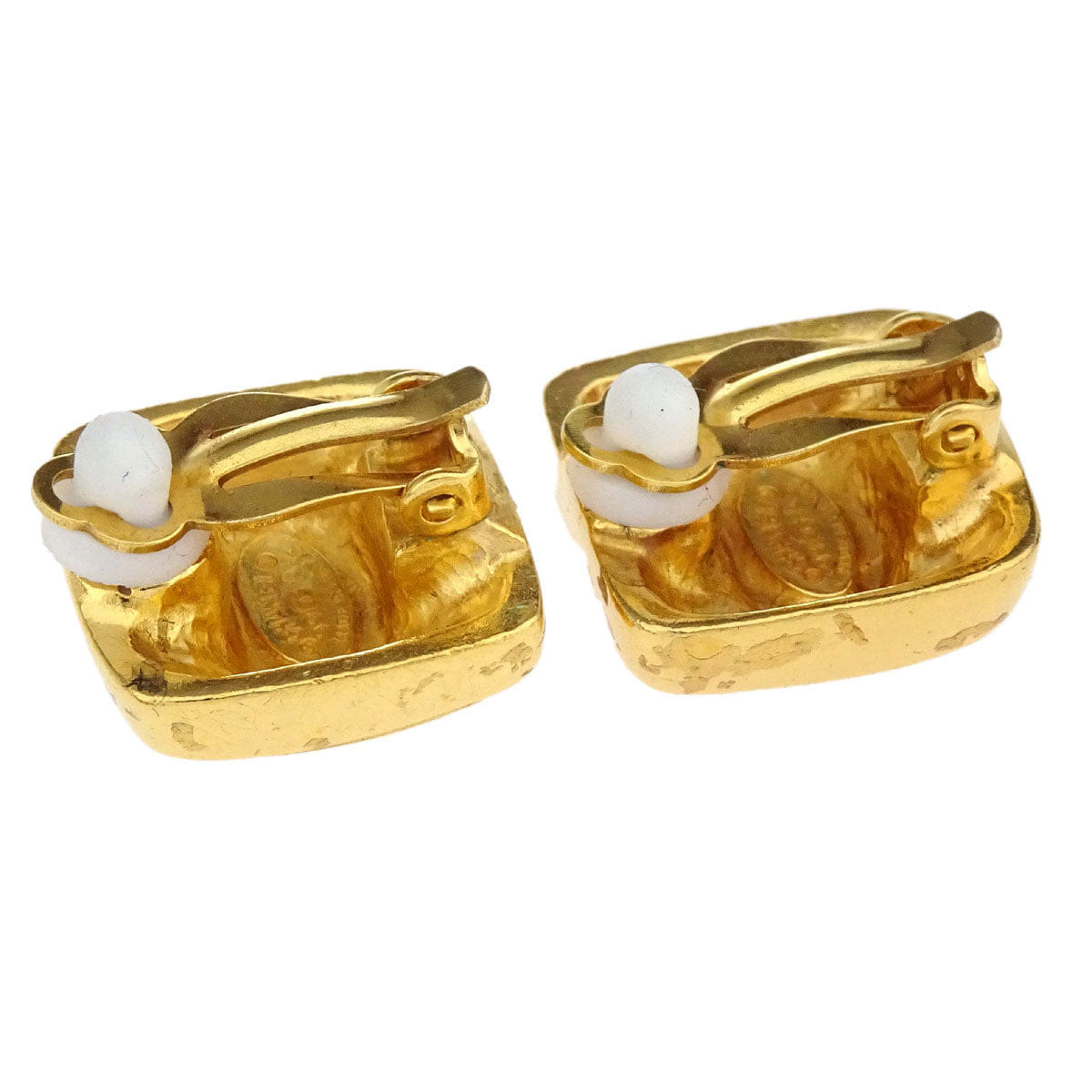Chanel Square Clip - On Earrings Gold 99A
