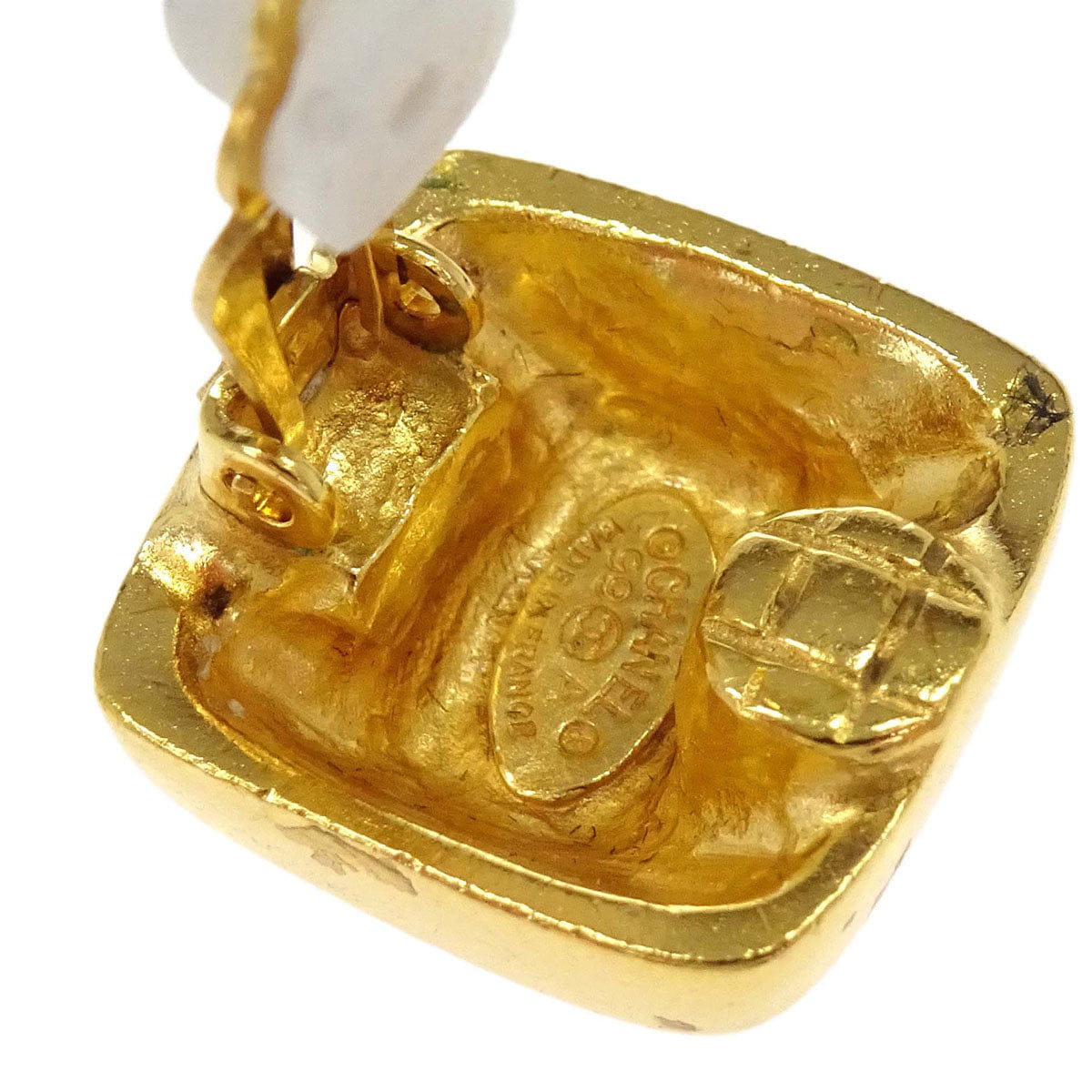 Chanel Square Clip - On Earrings Gold 99A