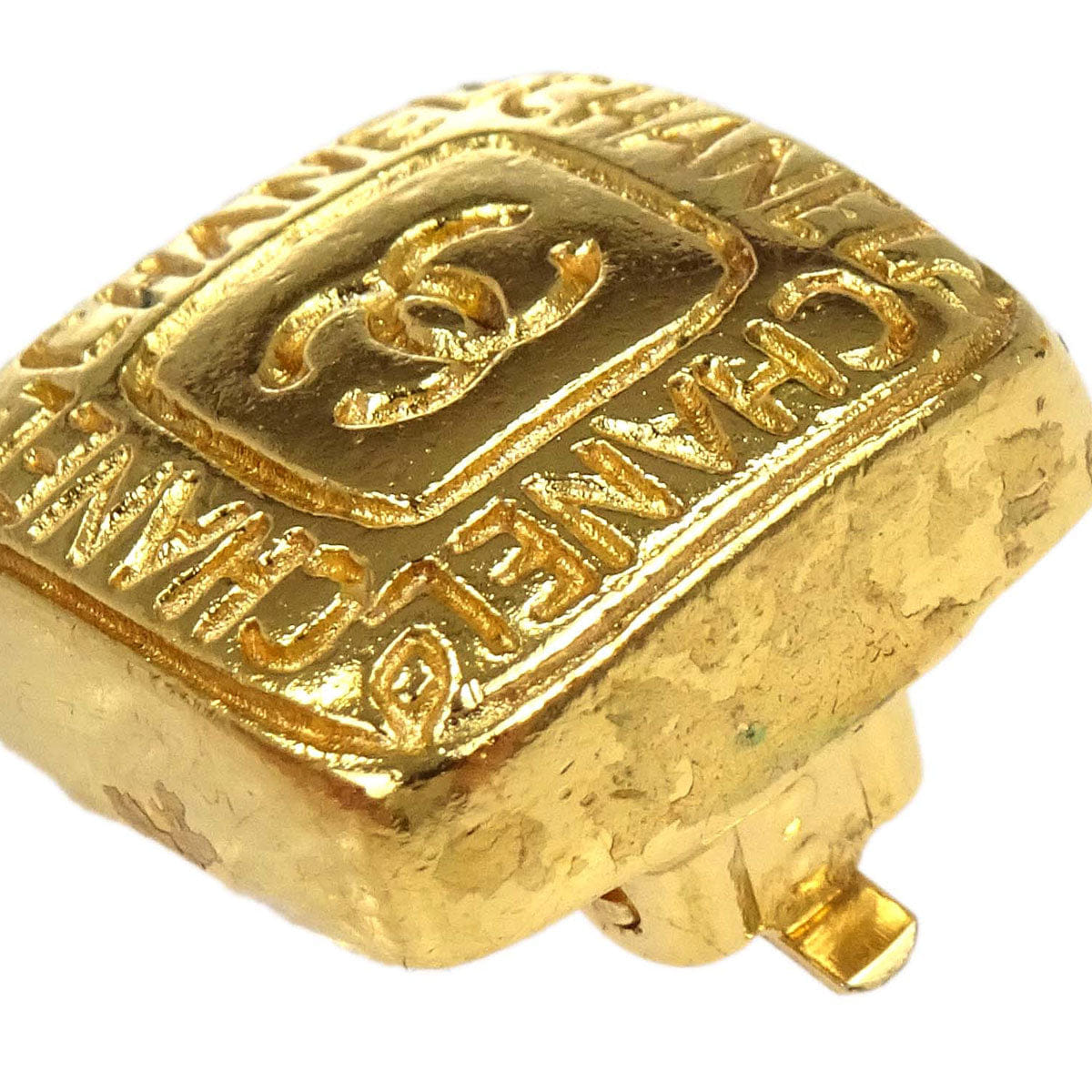Chanel Square Clip - On Earrings Gold 99A