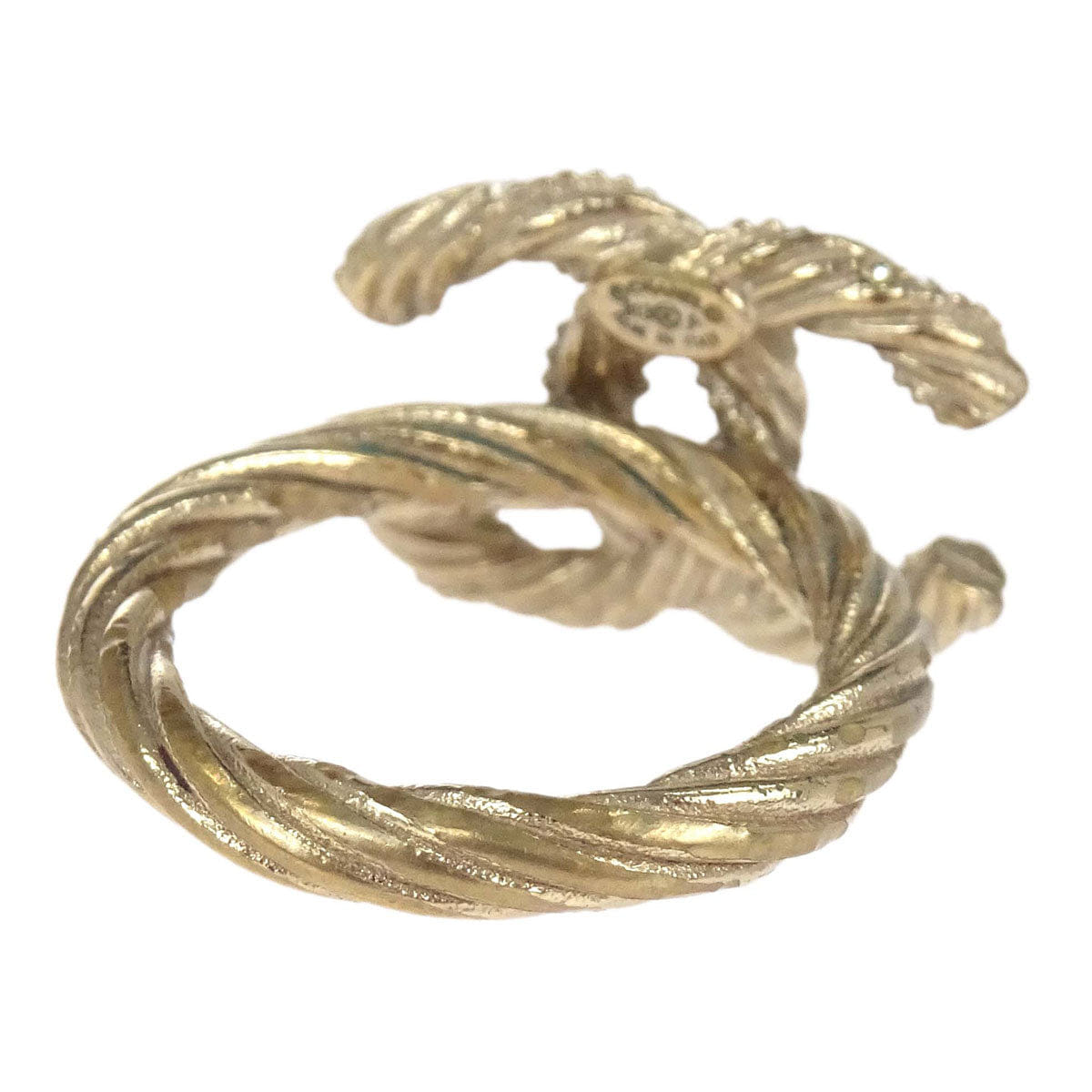 Chanel Ring Gold Rhinestone CC #50 B13P