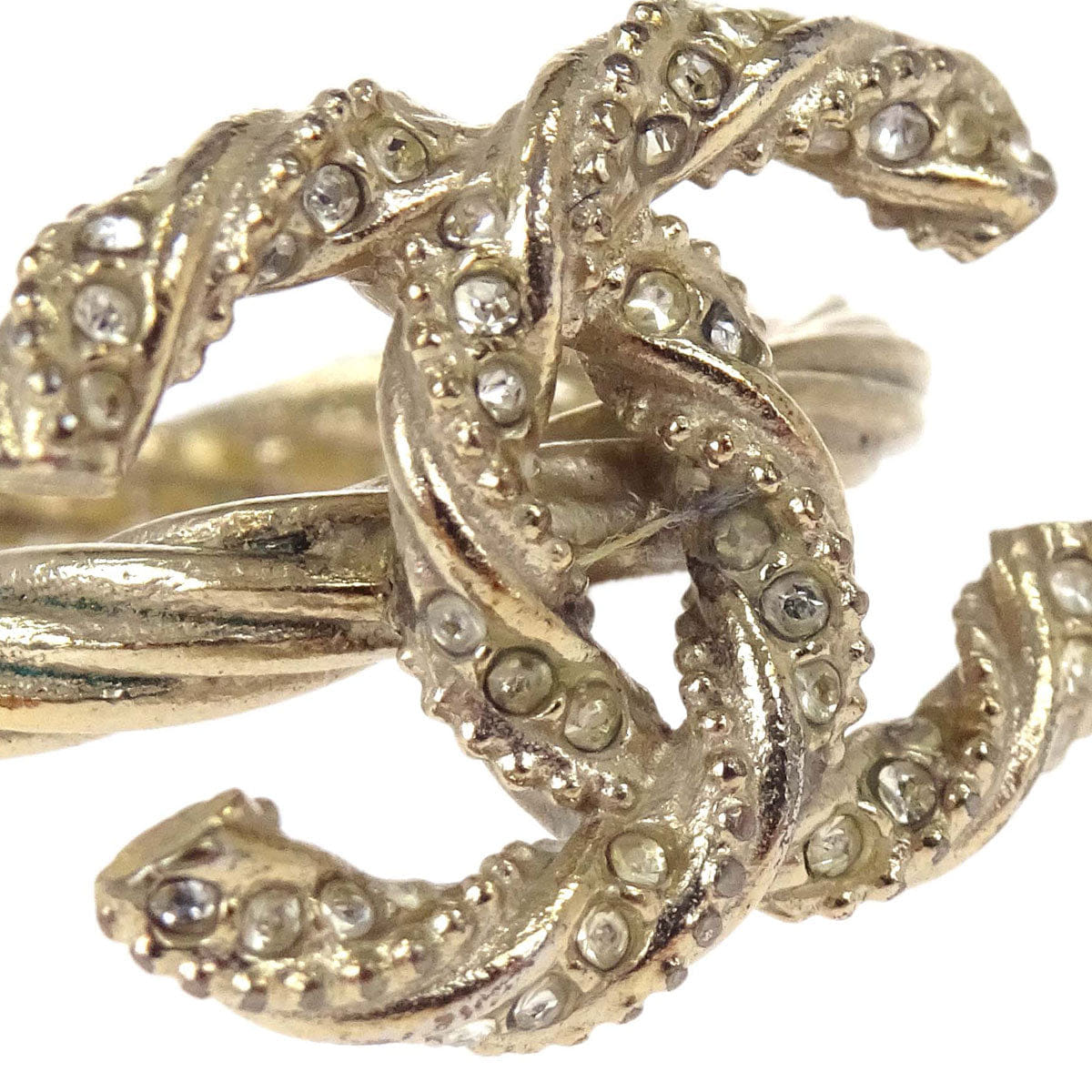 Chanel Ring Gold Rhinestone CC #50 B13P