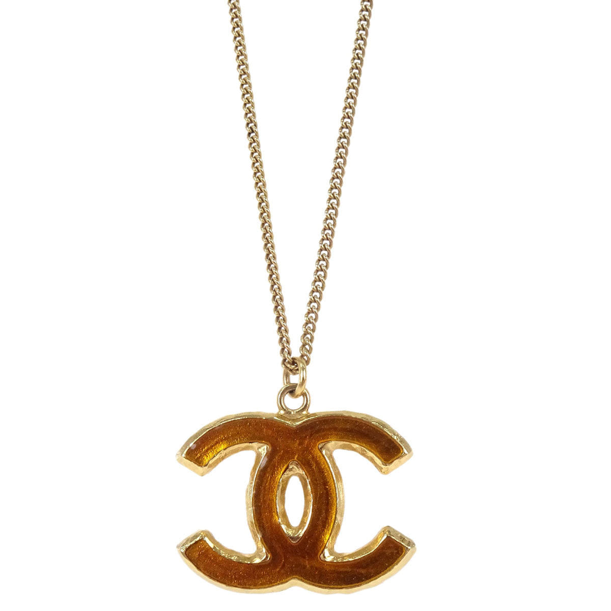 Chanel Gold CC Pendant Necklace B11C