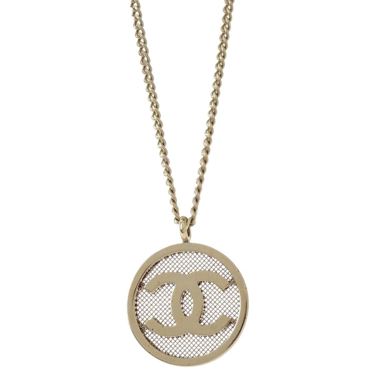 Chanel Medallion Gold Chain Pendant Necklace B17A