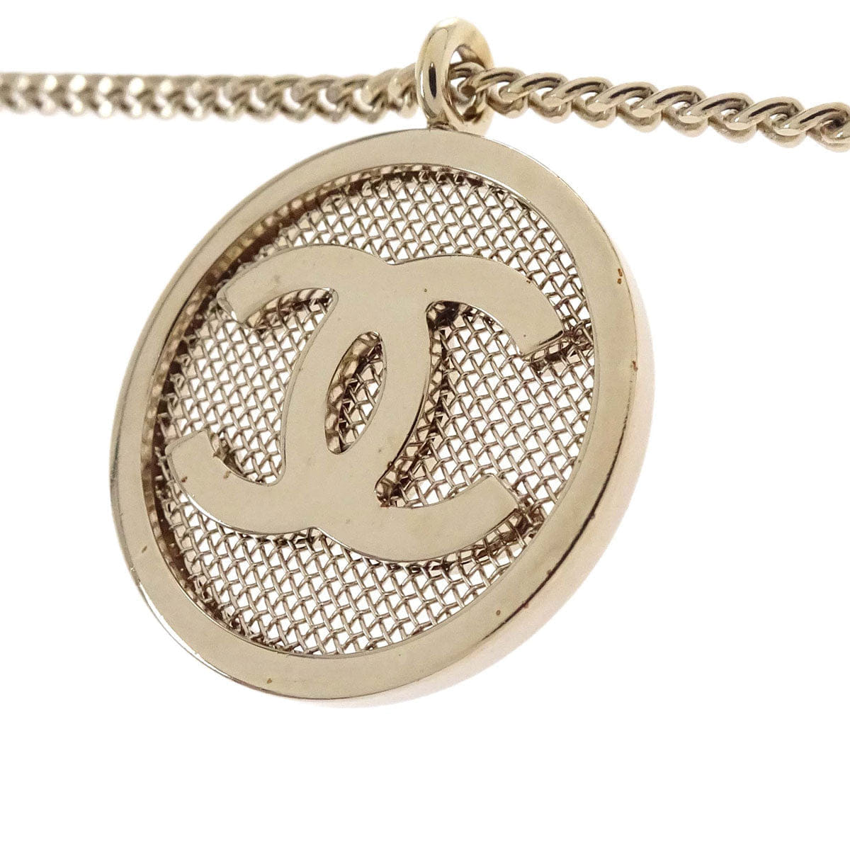 Chanel Medallion Gold Chain Pendant Necklace B17A
