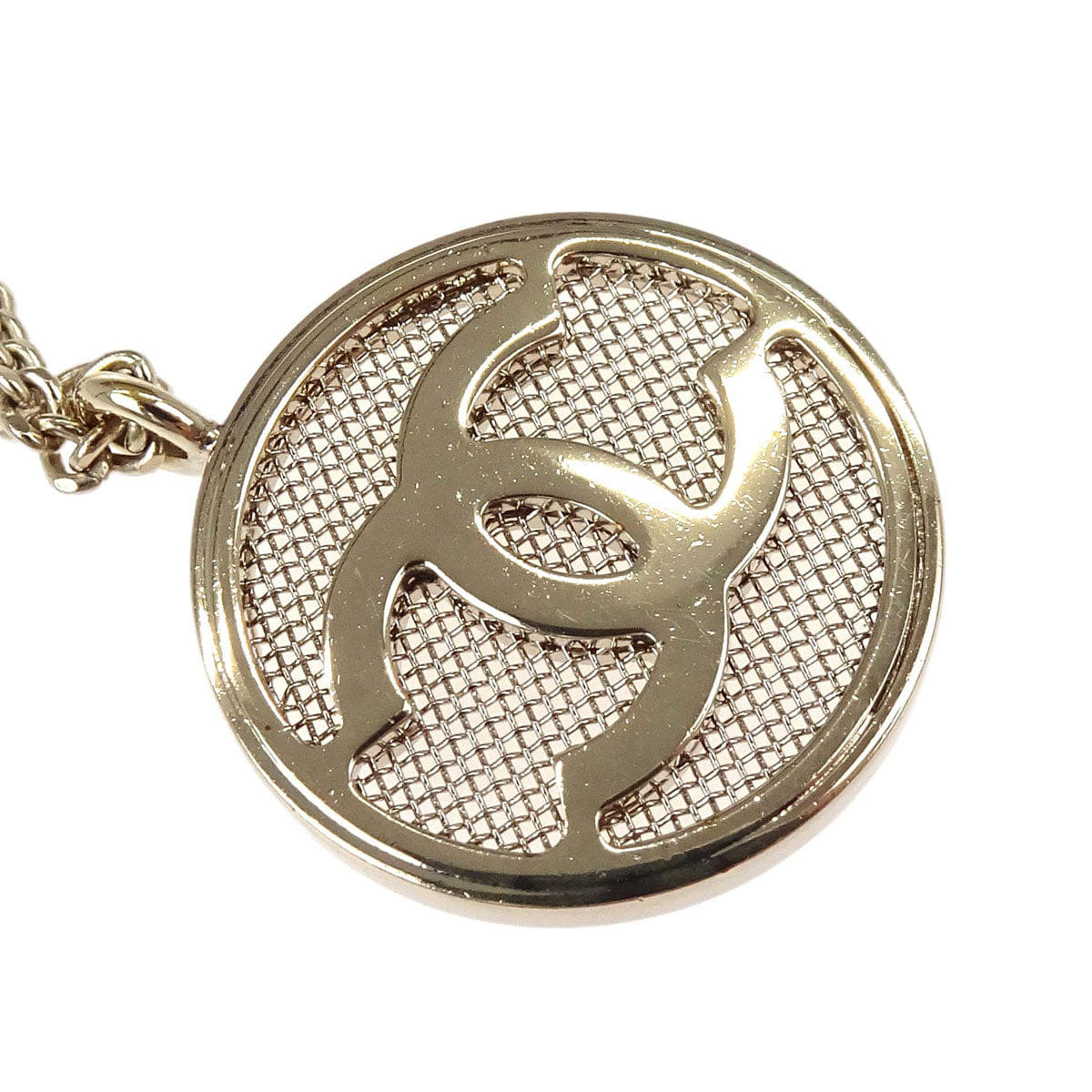Chanel Medallion Gold Chain Pendant Necklace B17A