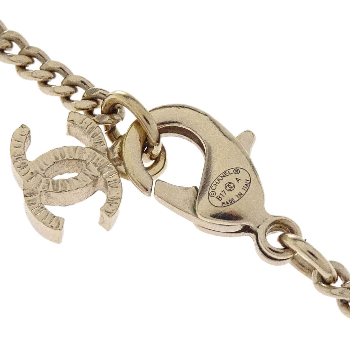 Chanel Medallion Gold Chain Pendant Necklace B17A