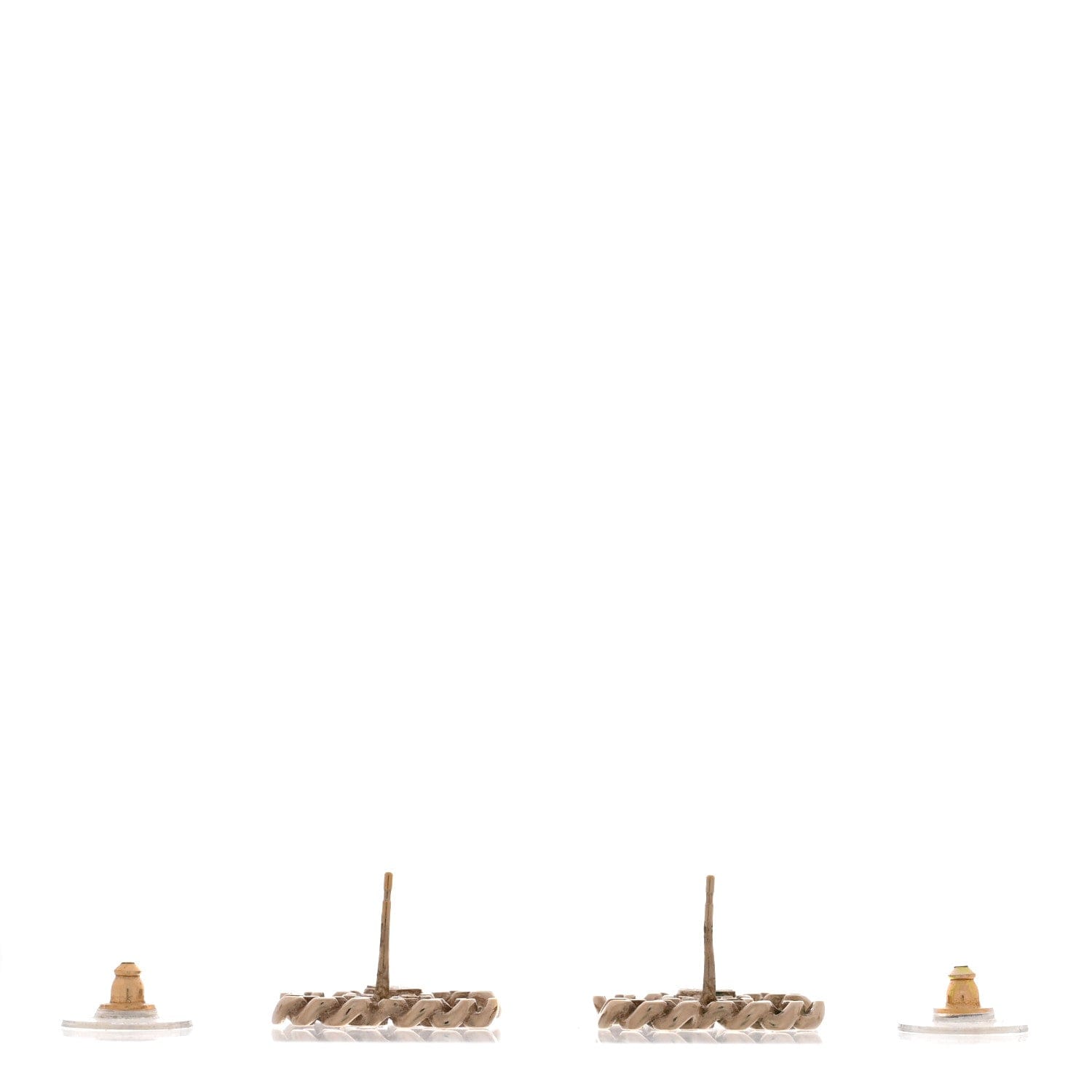 Chanel Metal Chain Link CC Earrings Gold