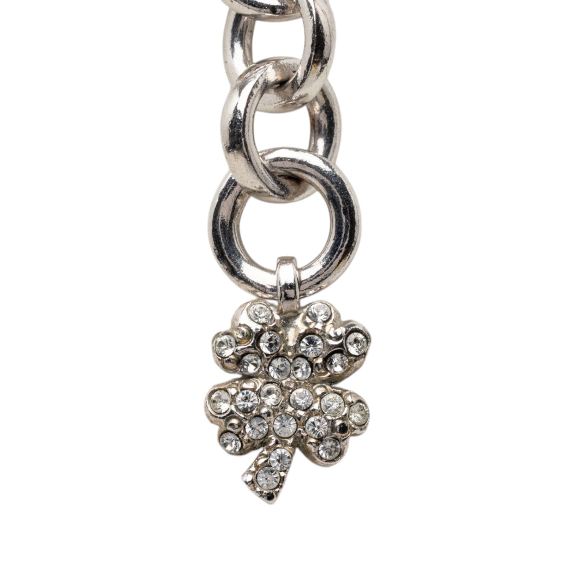Chanel CC Brass Strass Pendant Necklace