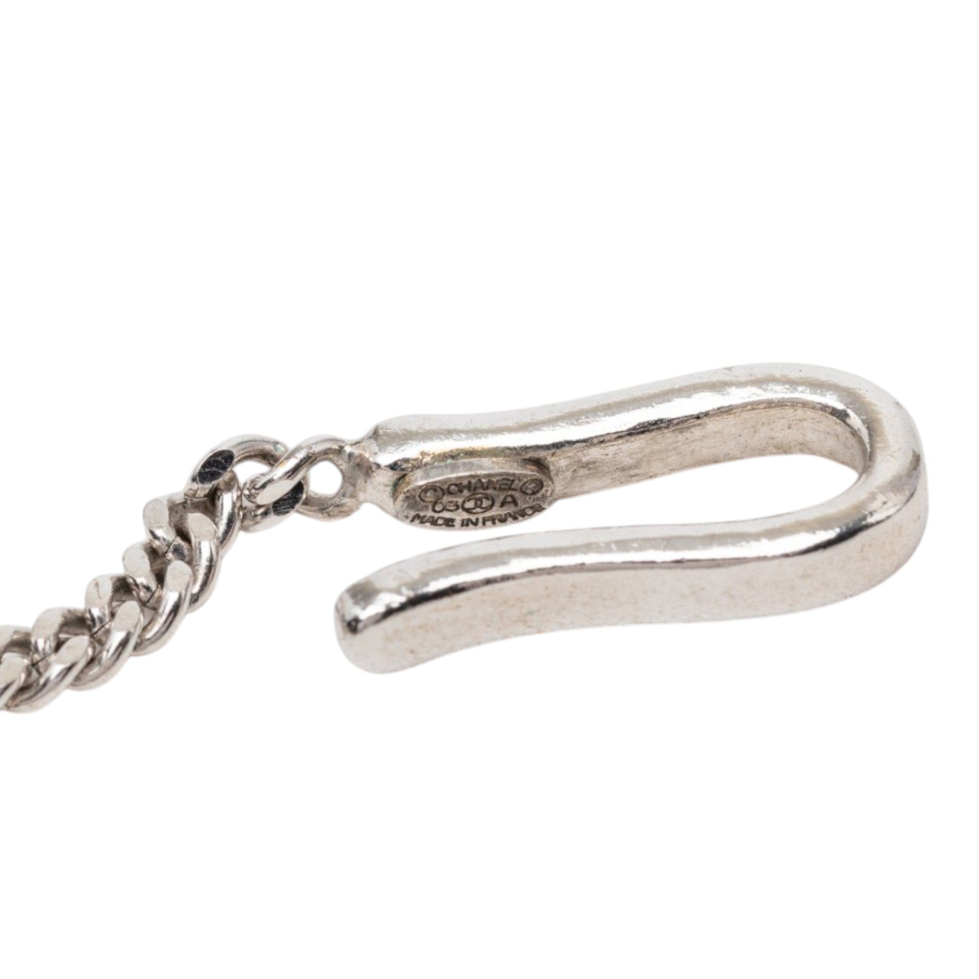 Chanel CC Brass Strass Pendant Necklace