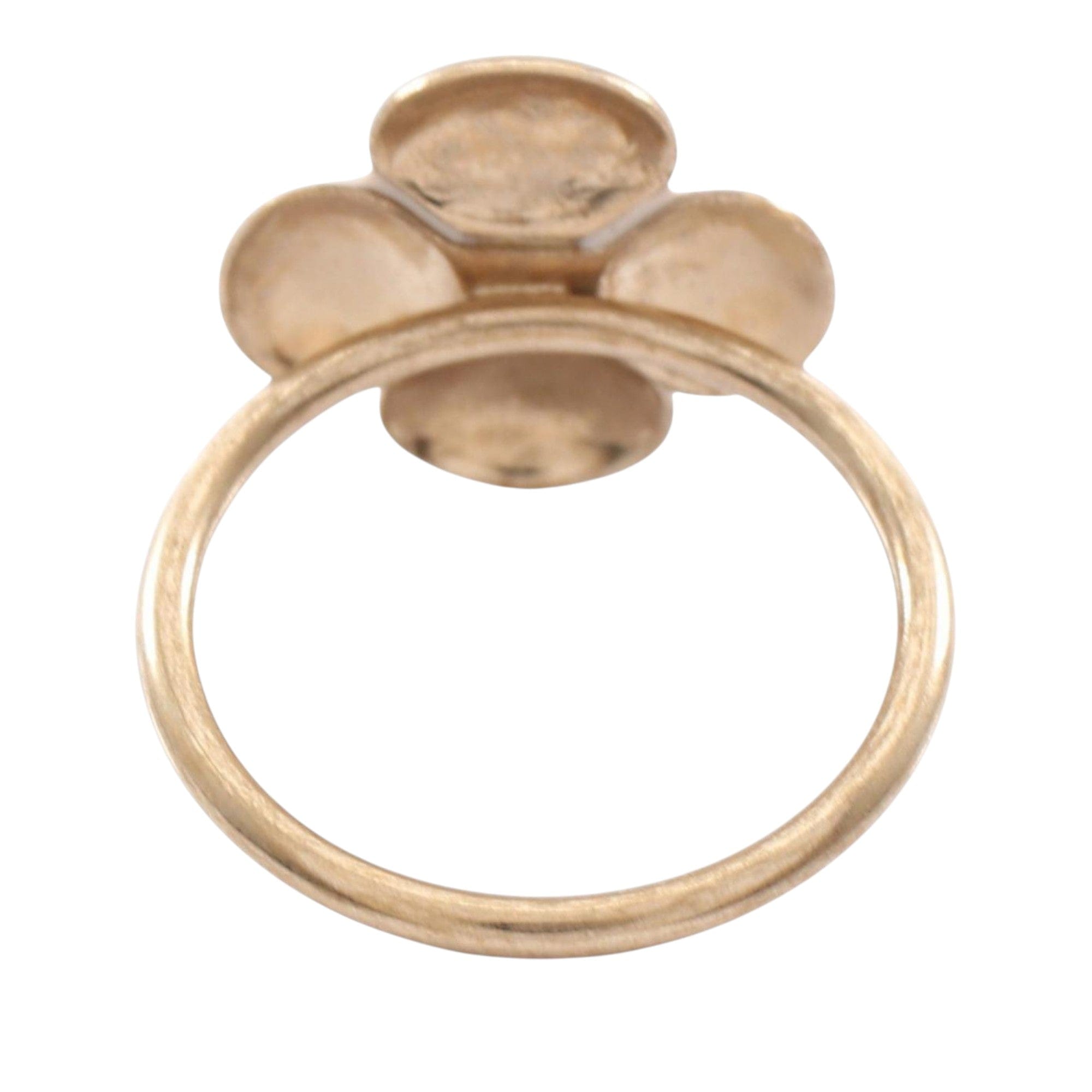 Chanel CC Gold Plated and Enamel Flower Ring