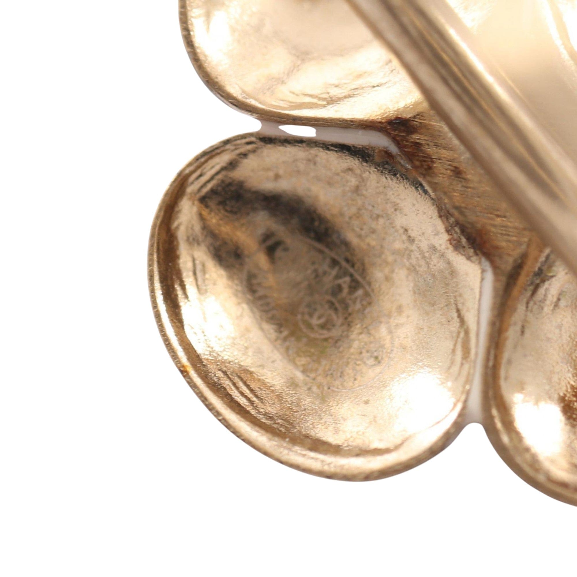 Chanel CC Gold Plated and Enamel Flower Ring