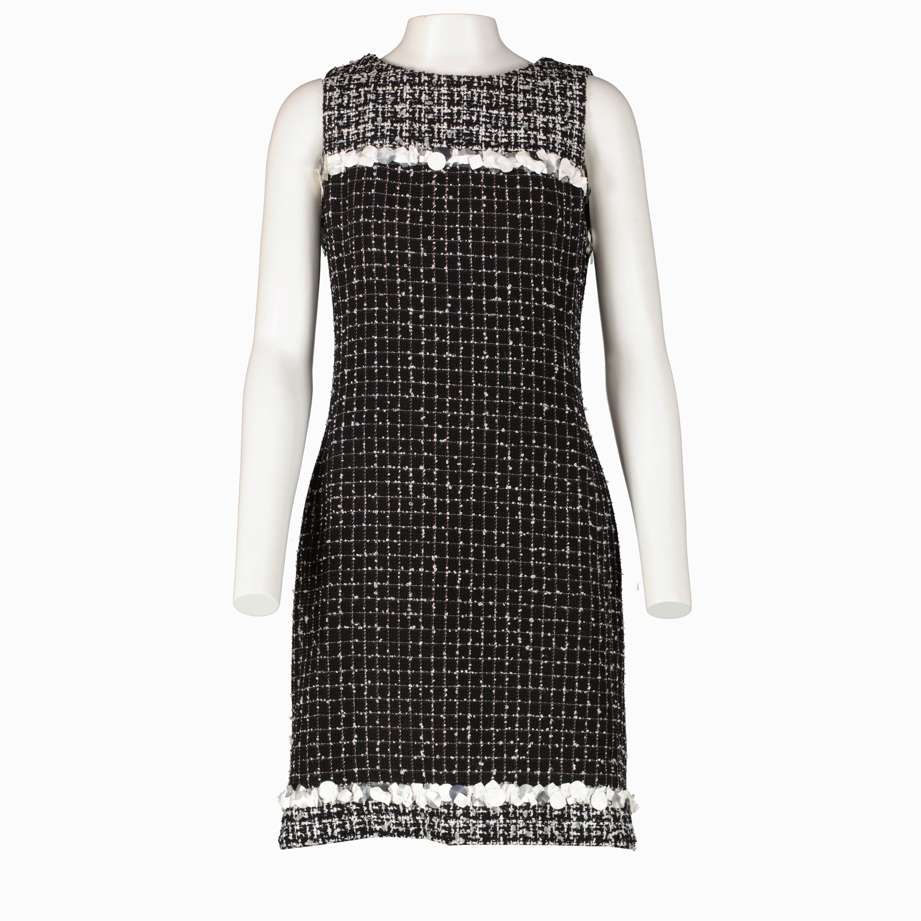 Chanel 09P Black Tweed Sequin Dress - Size 36