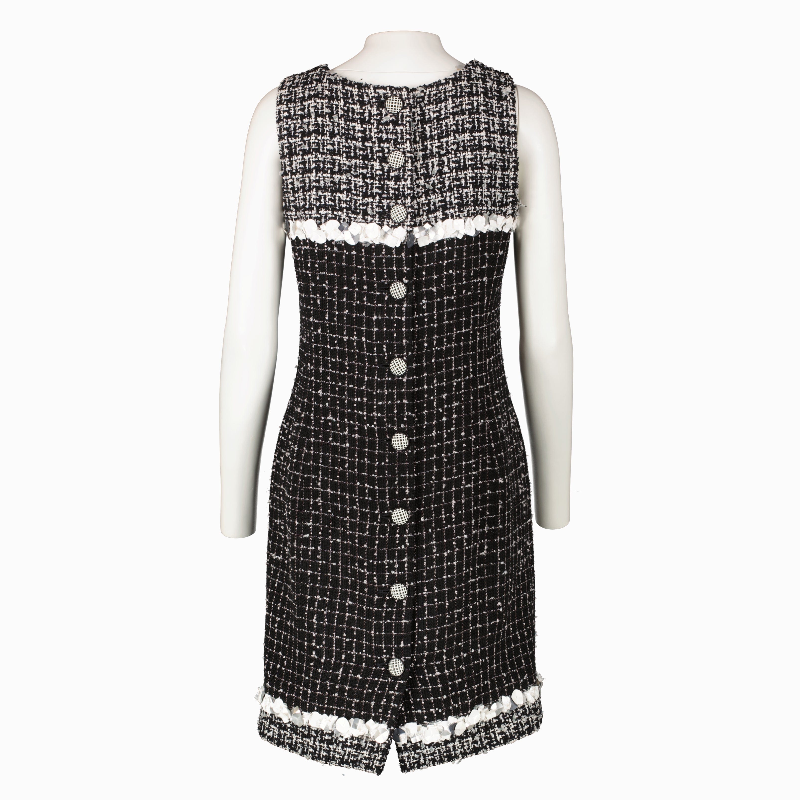 Chanel 09P Black Tweed Sequin Dress - Size 36
