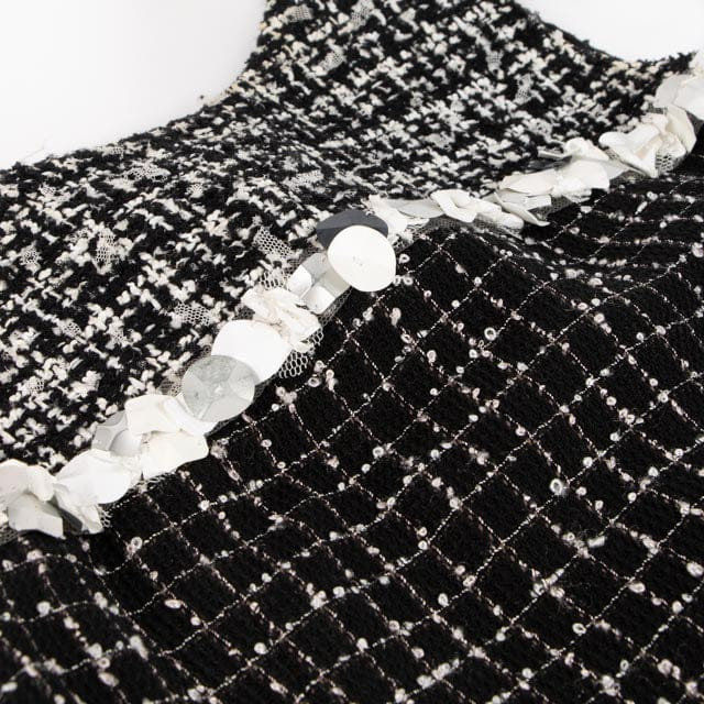 Chanel 09P Black Tweed Sequin Dress - Size 36