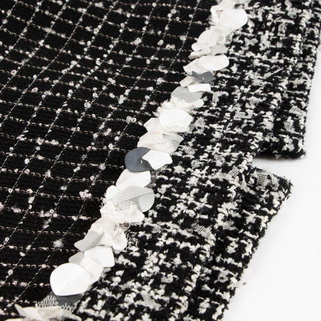 Chanel 09P Black Tweed Sequin Dress - Size 36