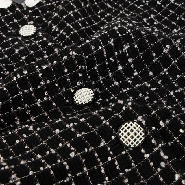 Chanel 09P Black Tweed Sequin Dress - Size 36