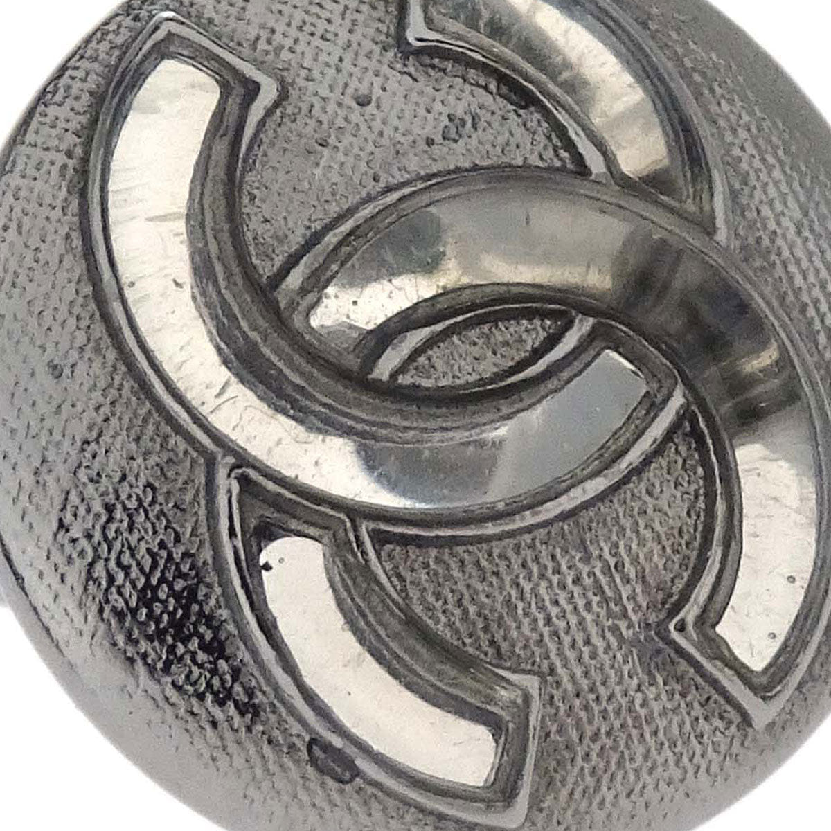 Chanel Button Clip - On Earrings Silver A18K