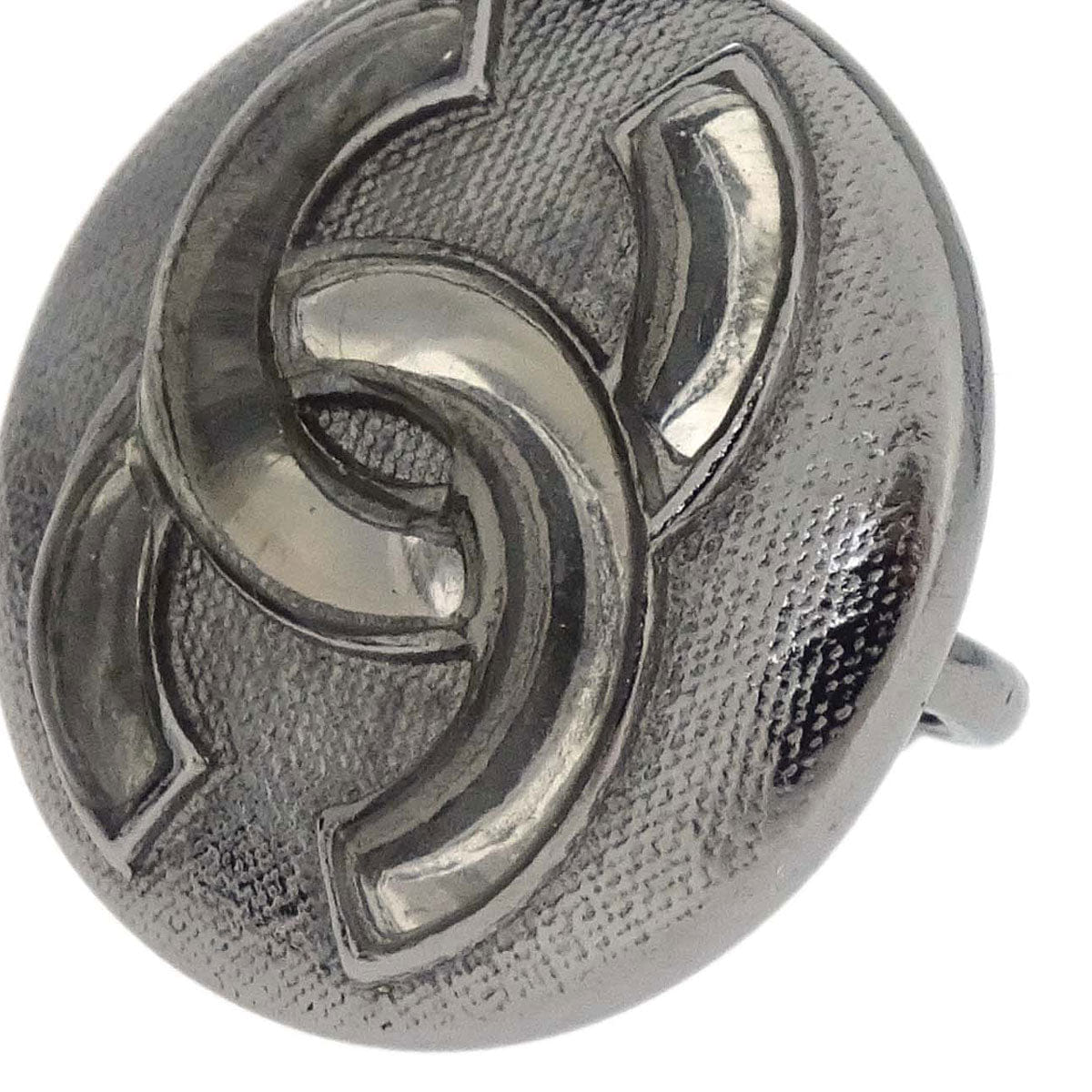 Chanel Button Clip - On Earrings Silver A18K