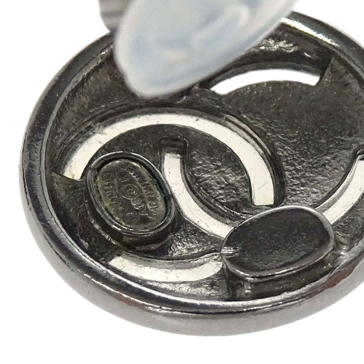 Chanel Button Clip - On Earrings Silver A18K